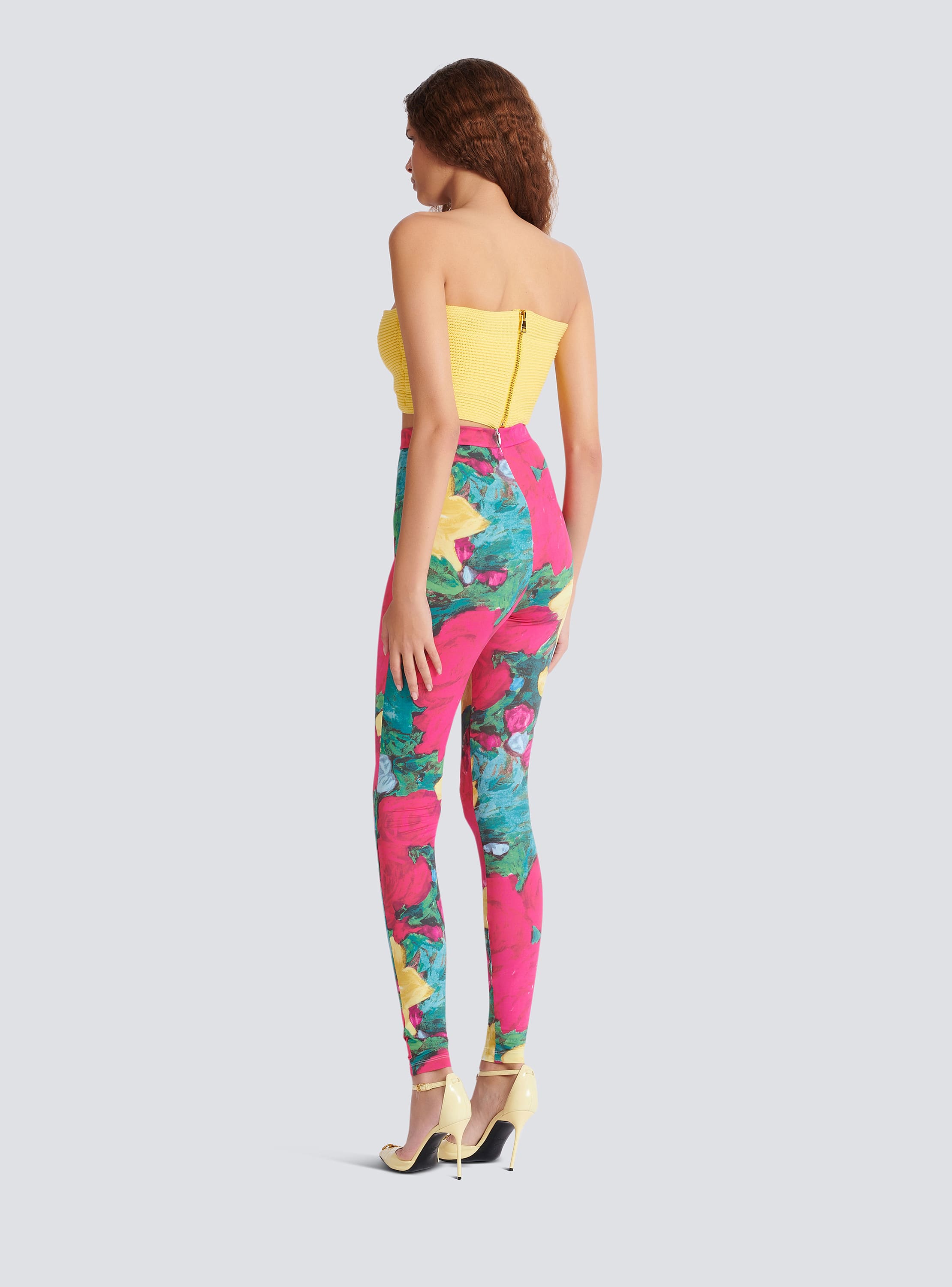 Jersey leggings with roses print