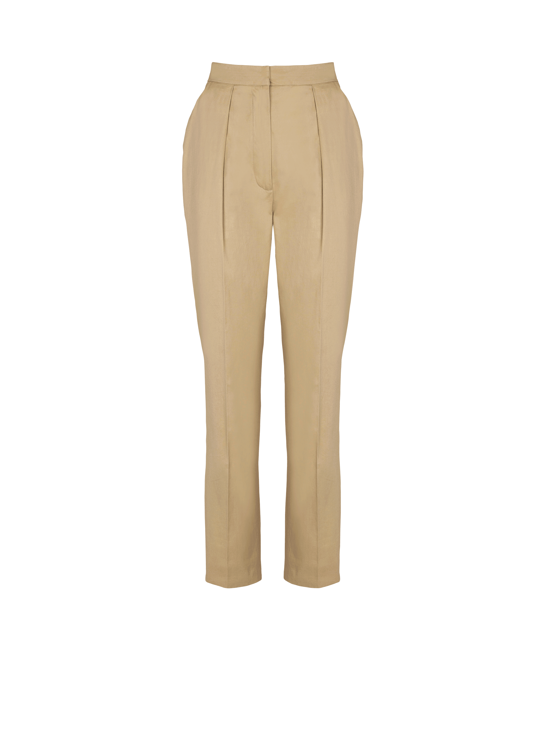 Darted 7/8 trousers in cotton gabardine