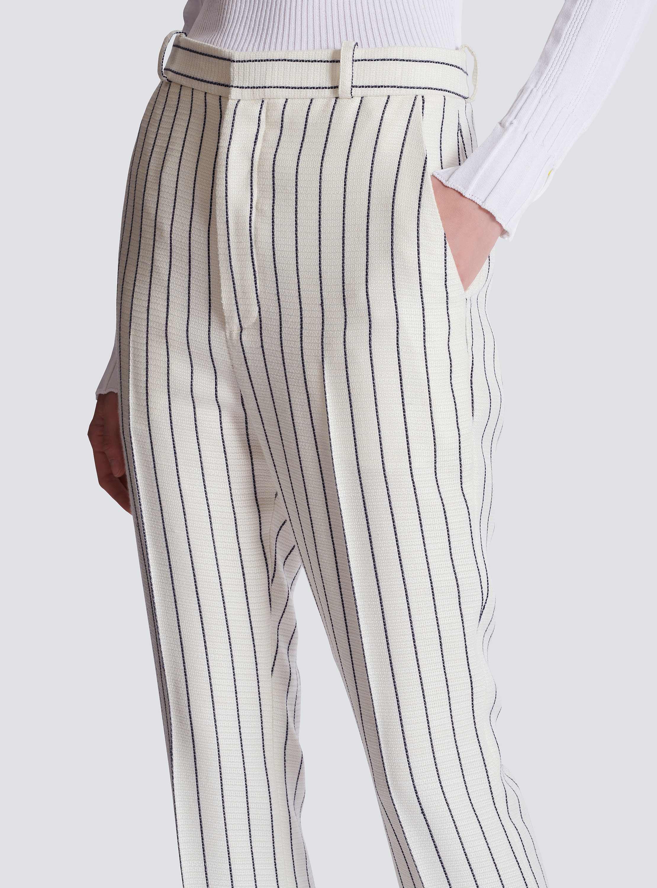 Straight-leg pinstripe trousers