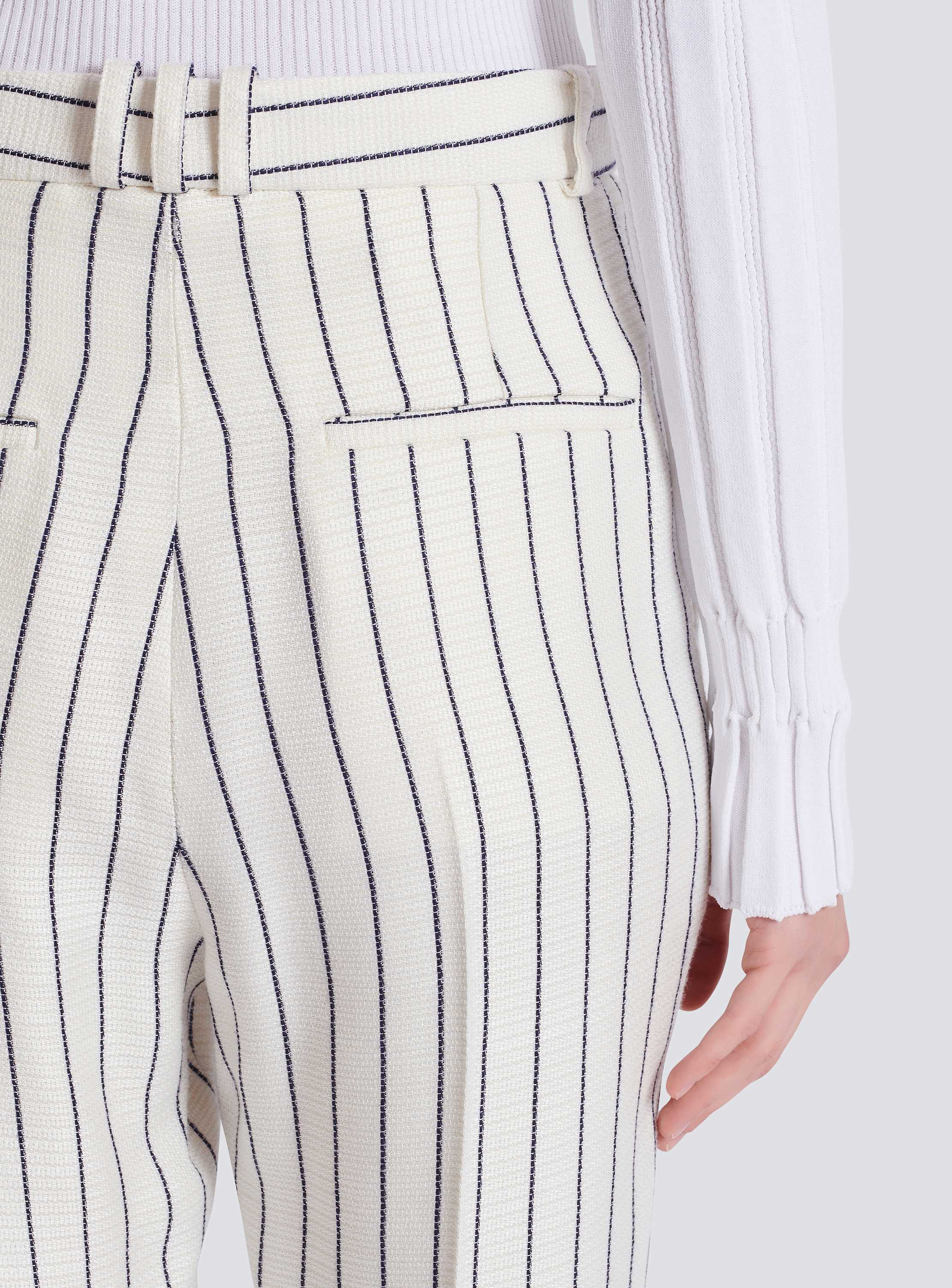 Straight-leg pinstripe trousers