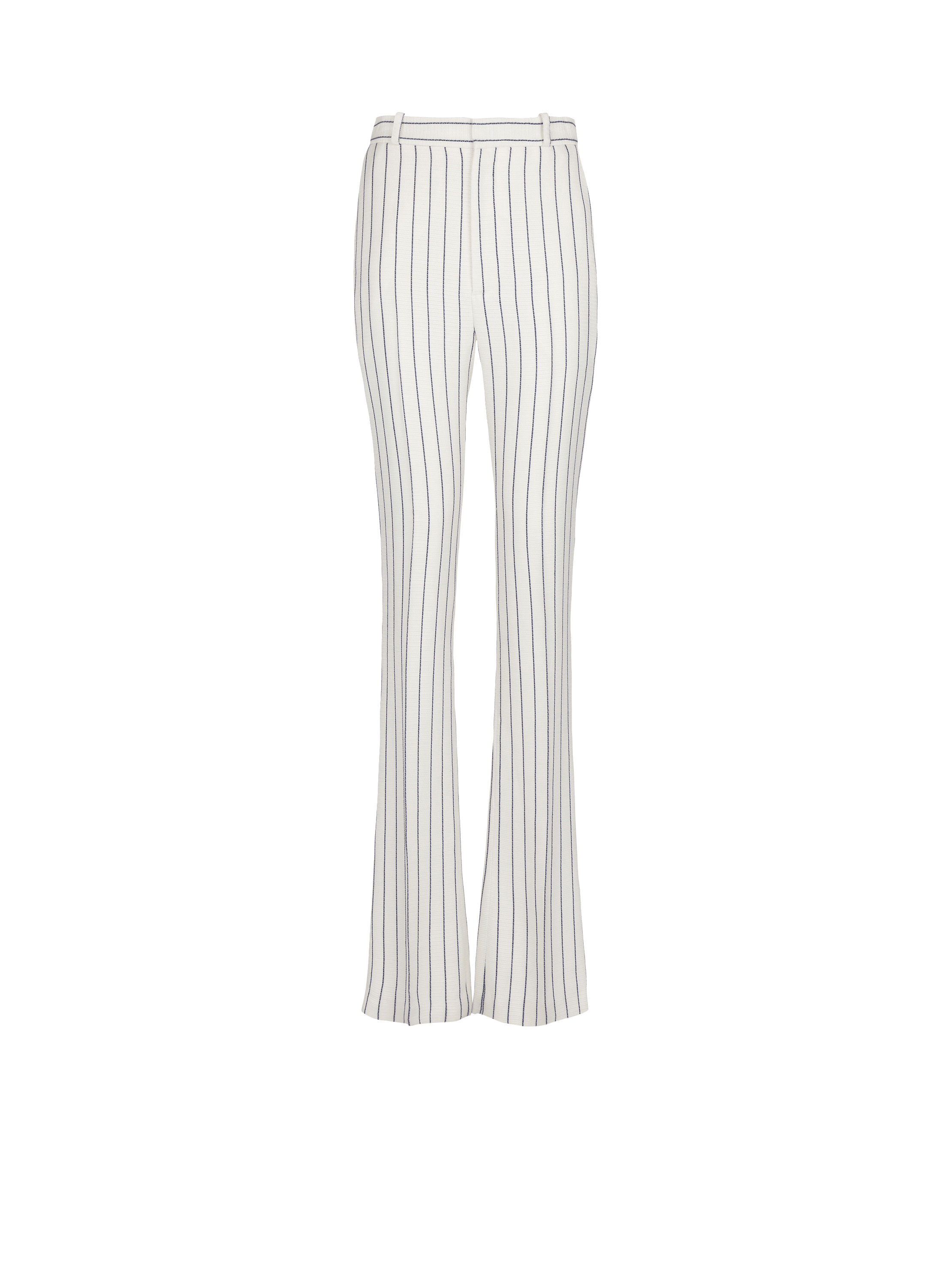 Straight-leg pinstripe trousers