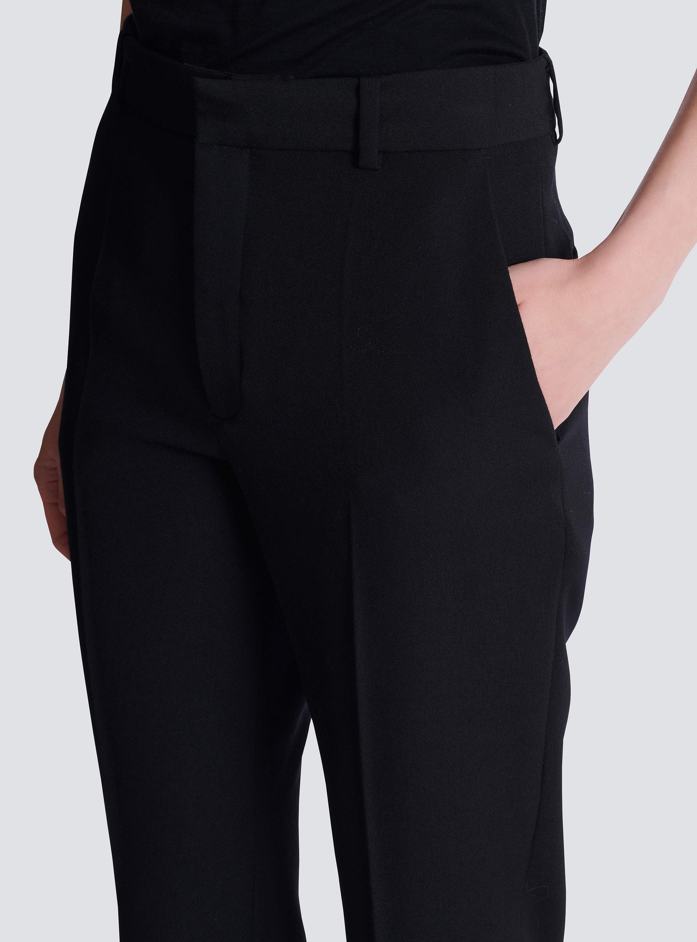 Straight-leg grain de poudre trousers