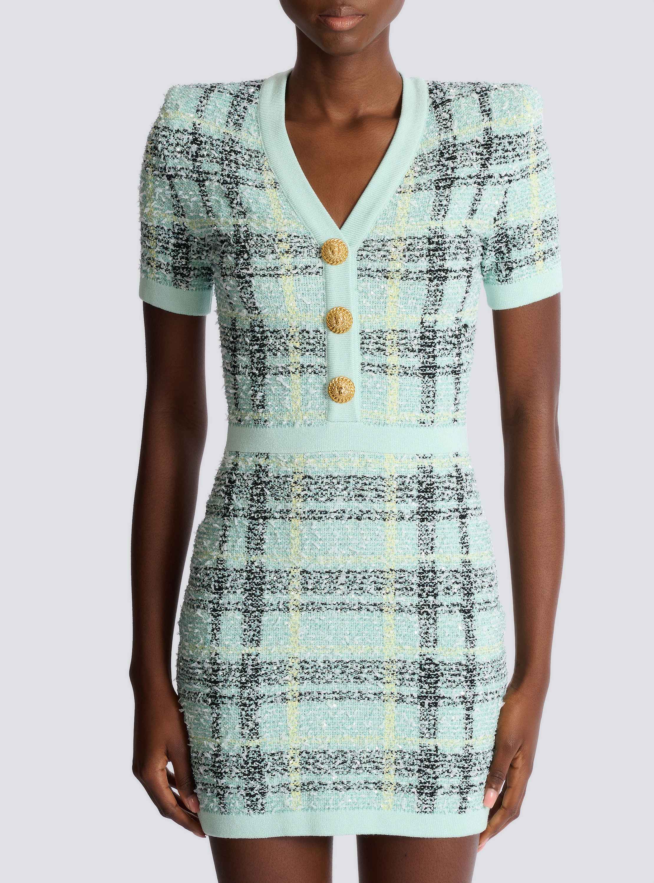 Short glitter tweed dress