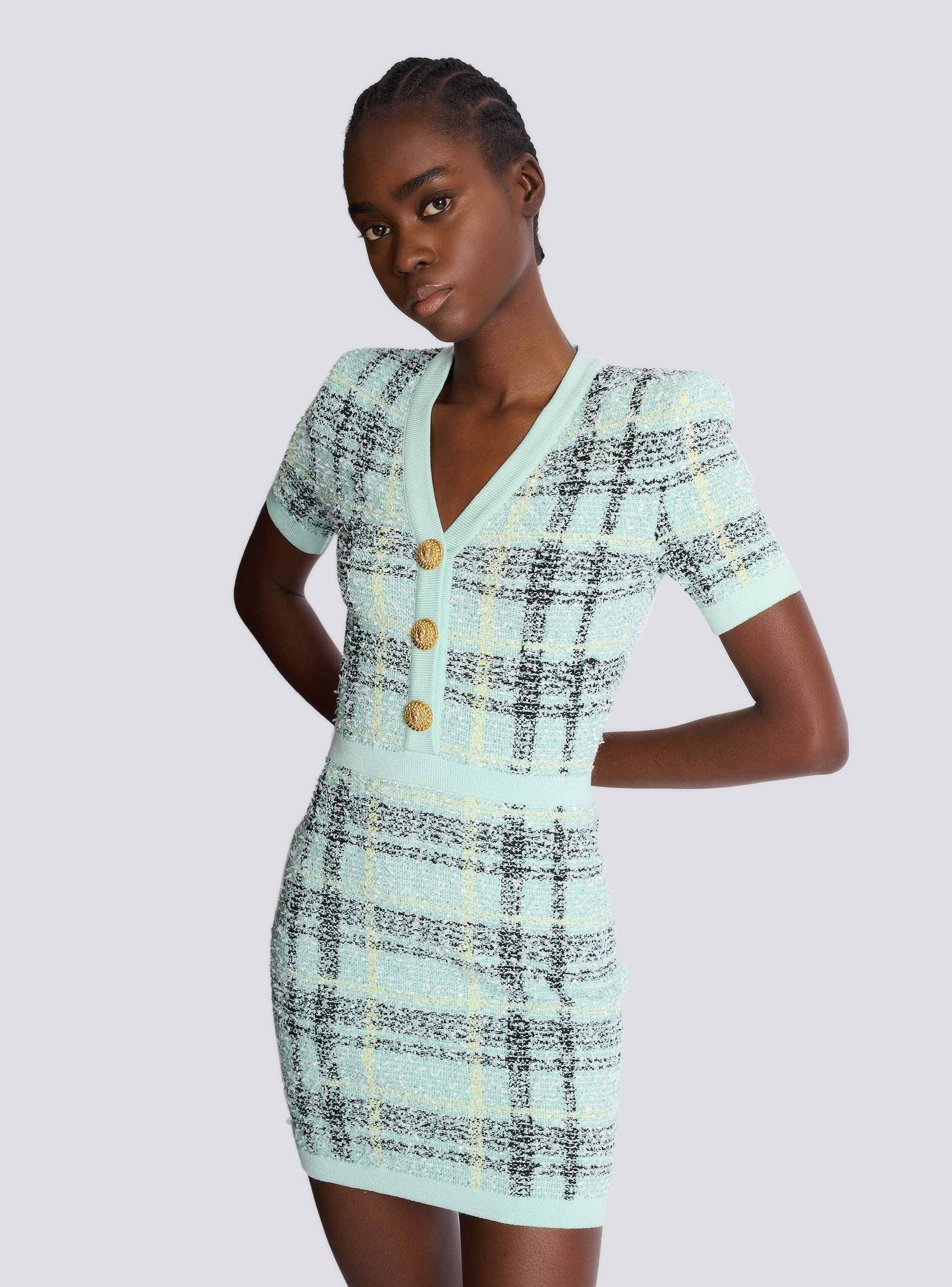 Short glitter tweed dress