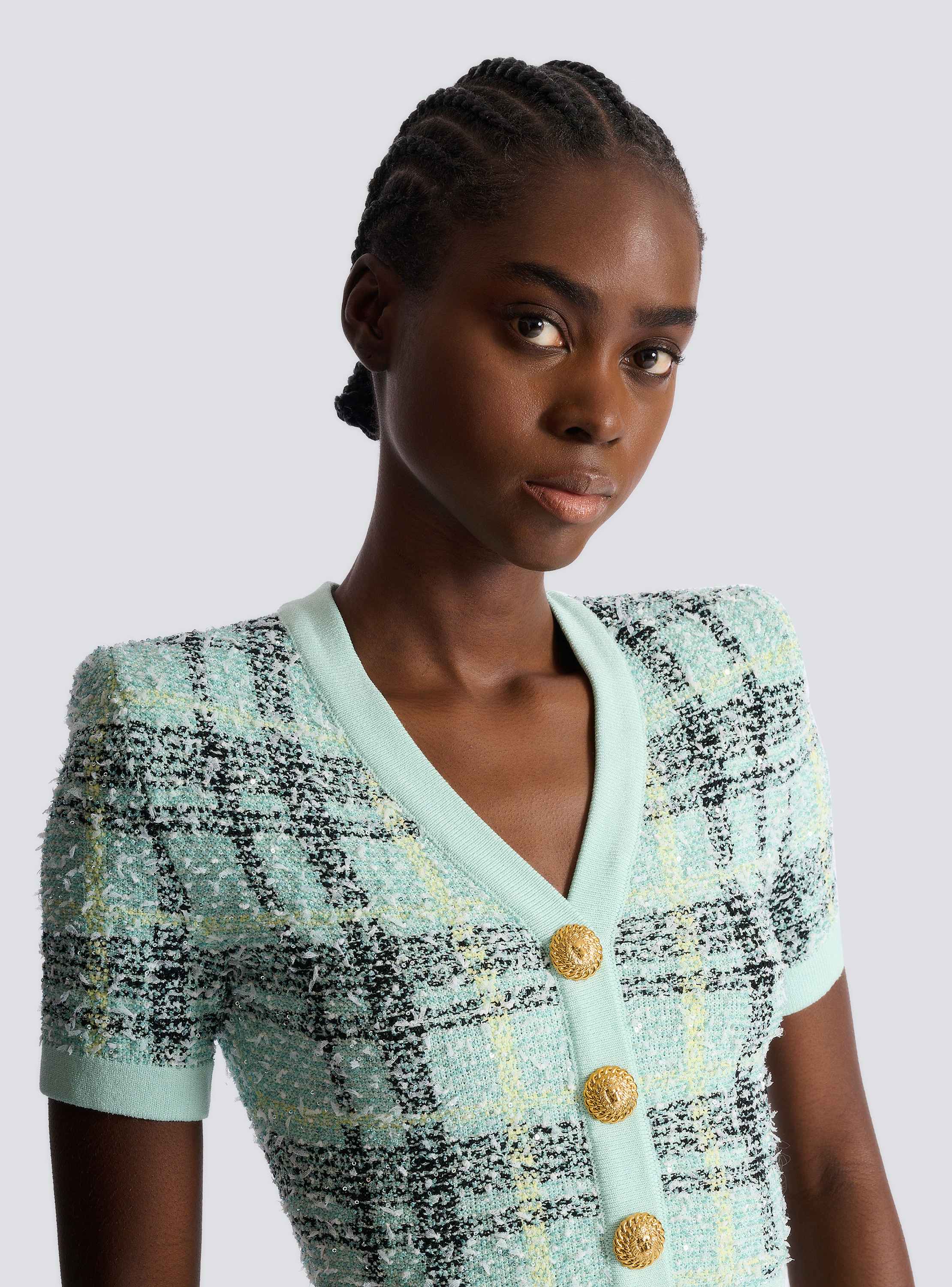 Short glitter tweed dress