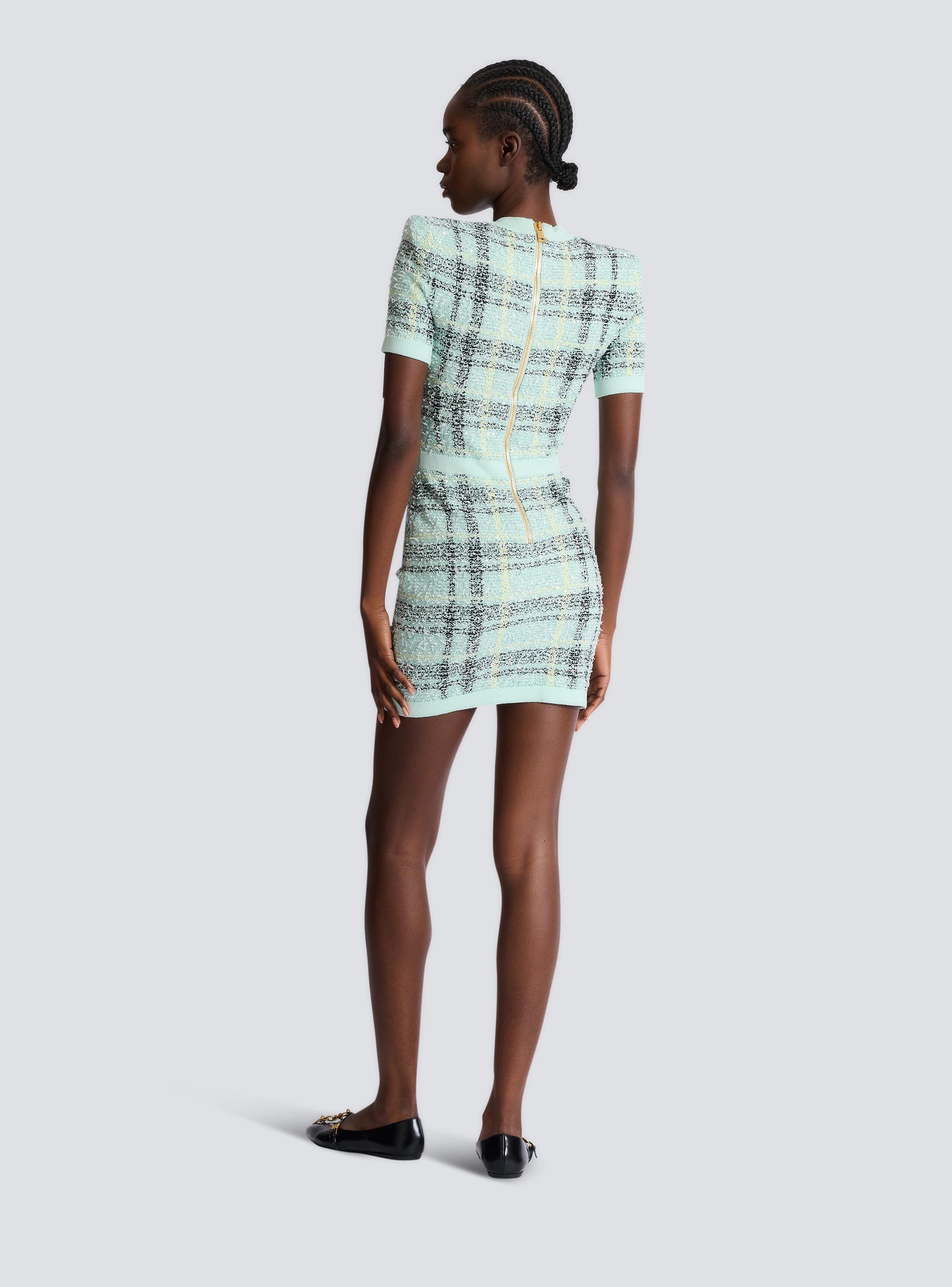 Short glitter tweed dress