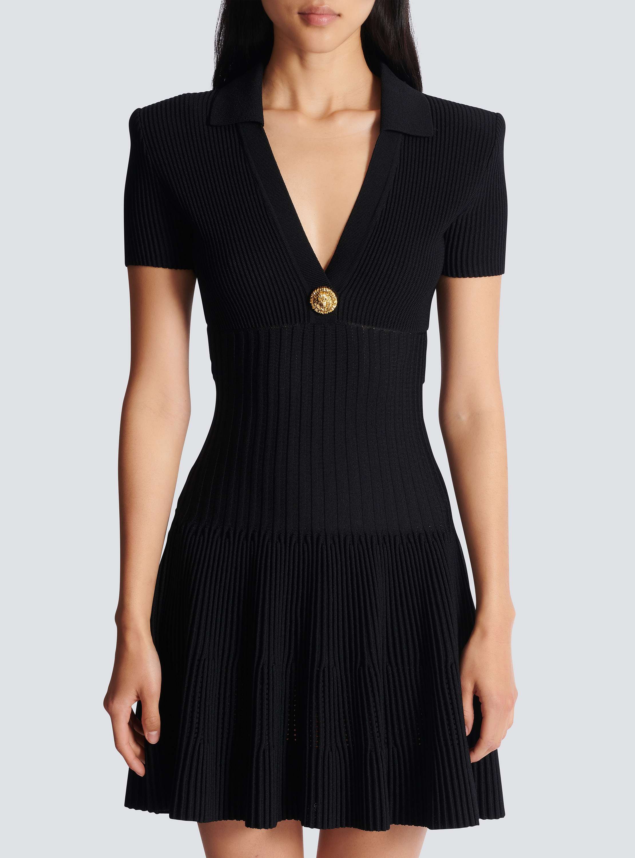 Short flared knit dress