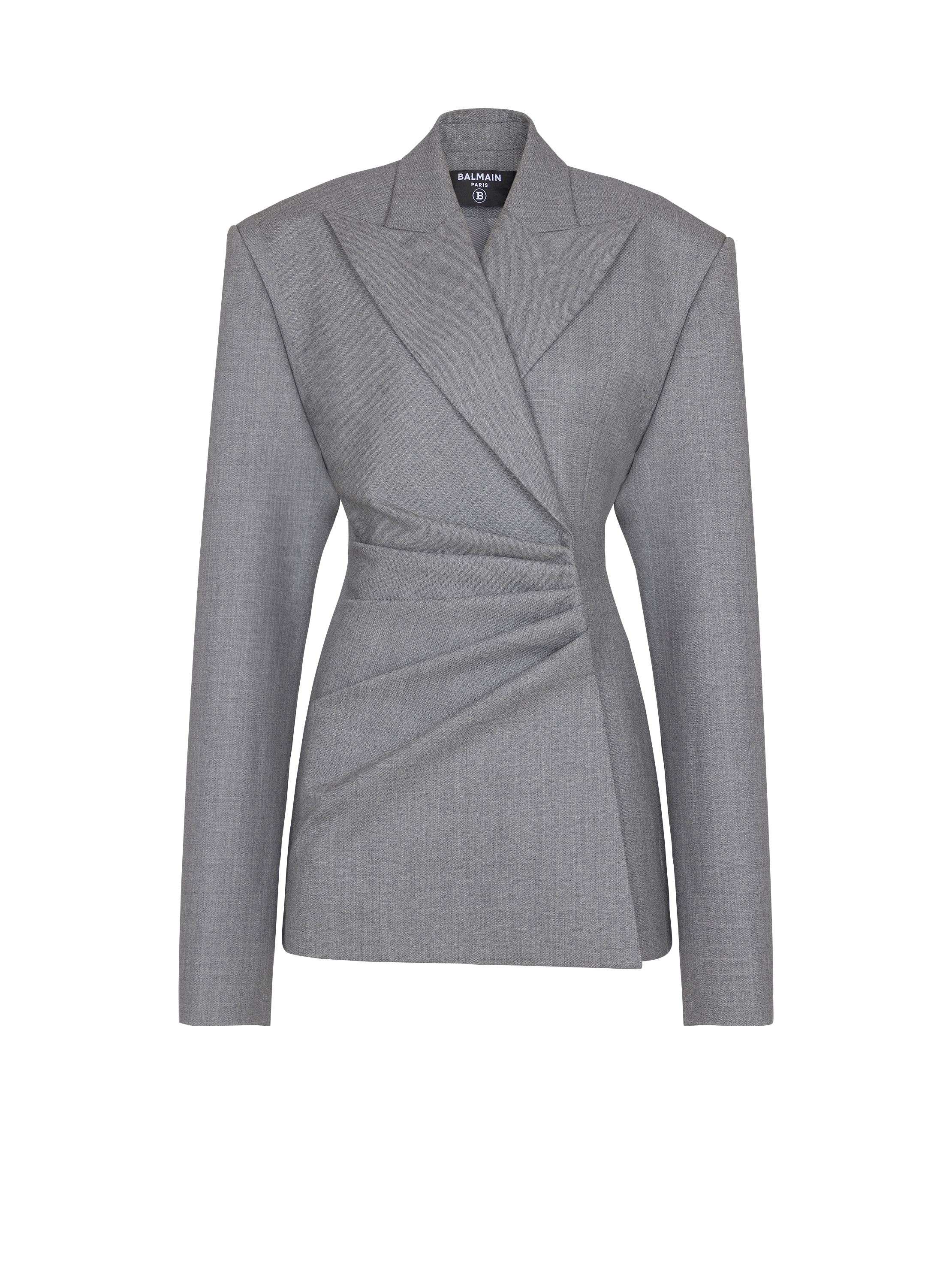 Short jacket dress in draped wool