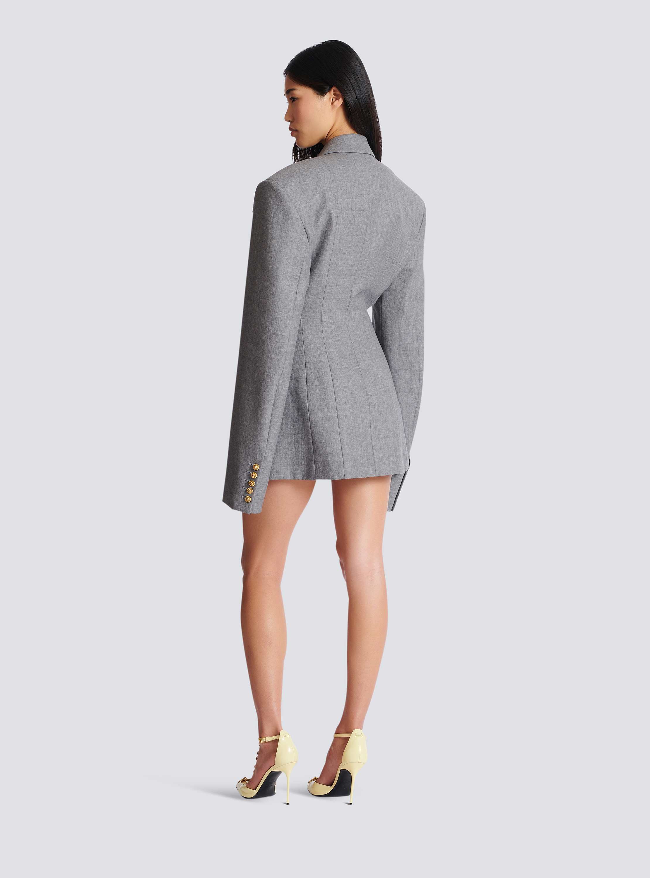 Short jacket dress in draped wool
