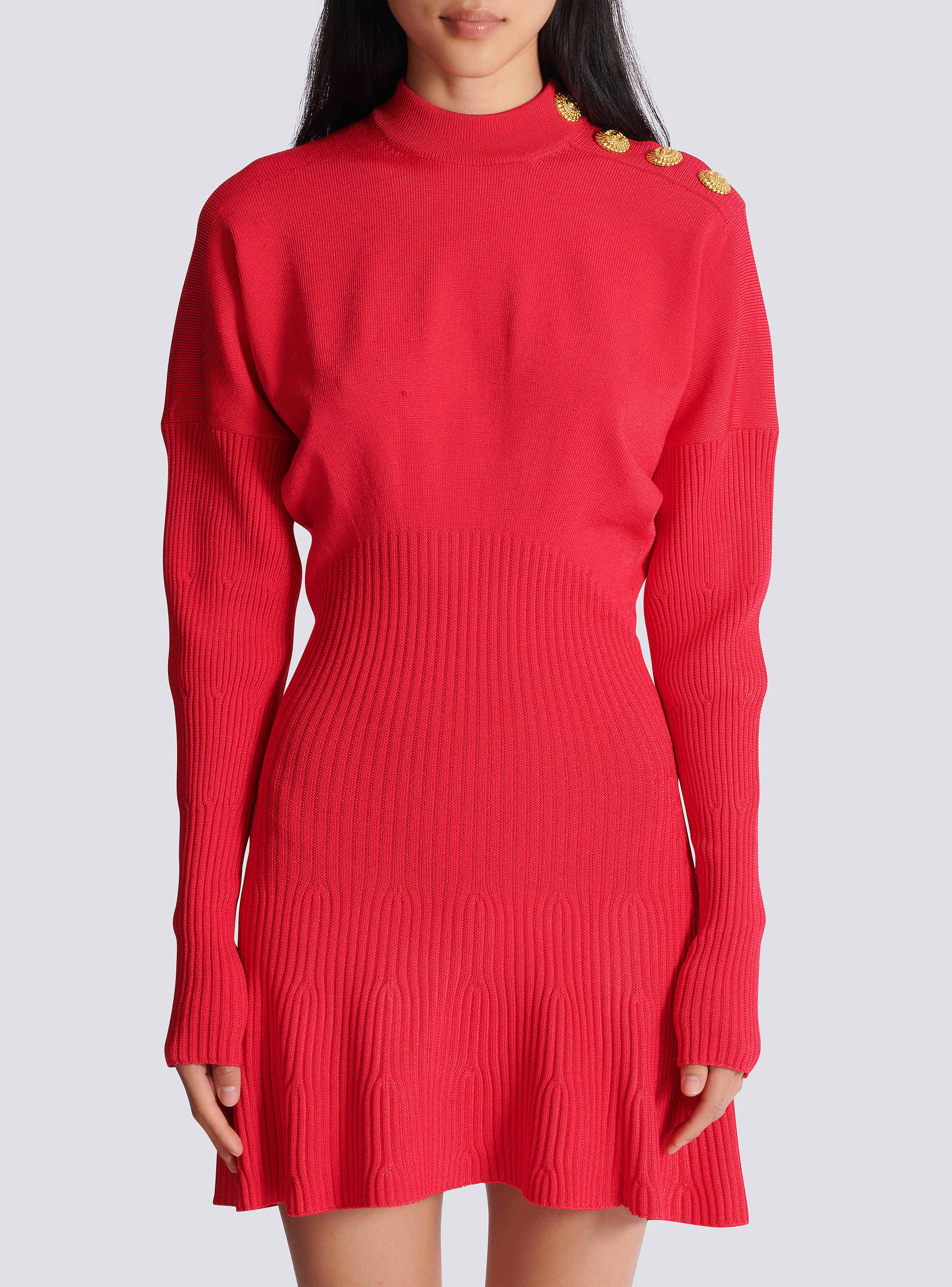 Short flared knit dress