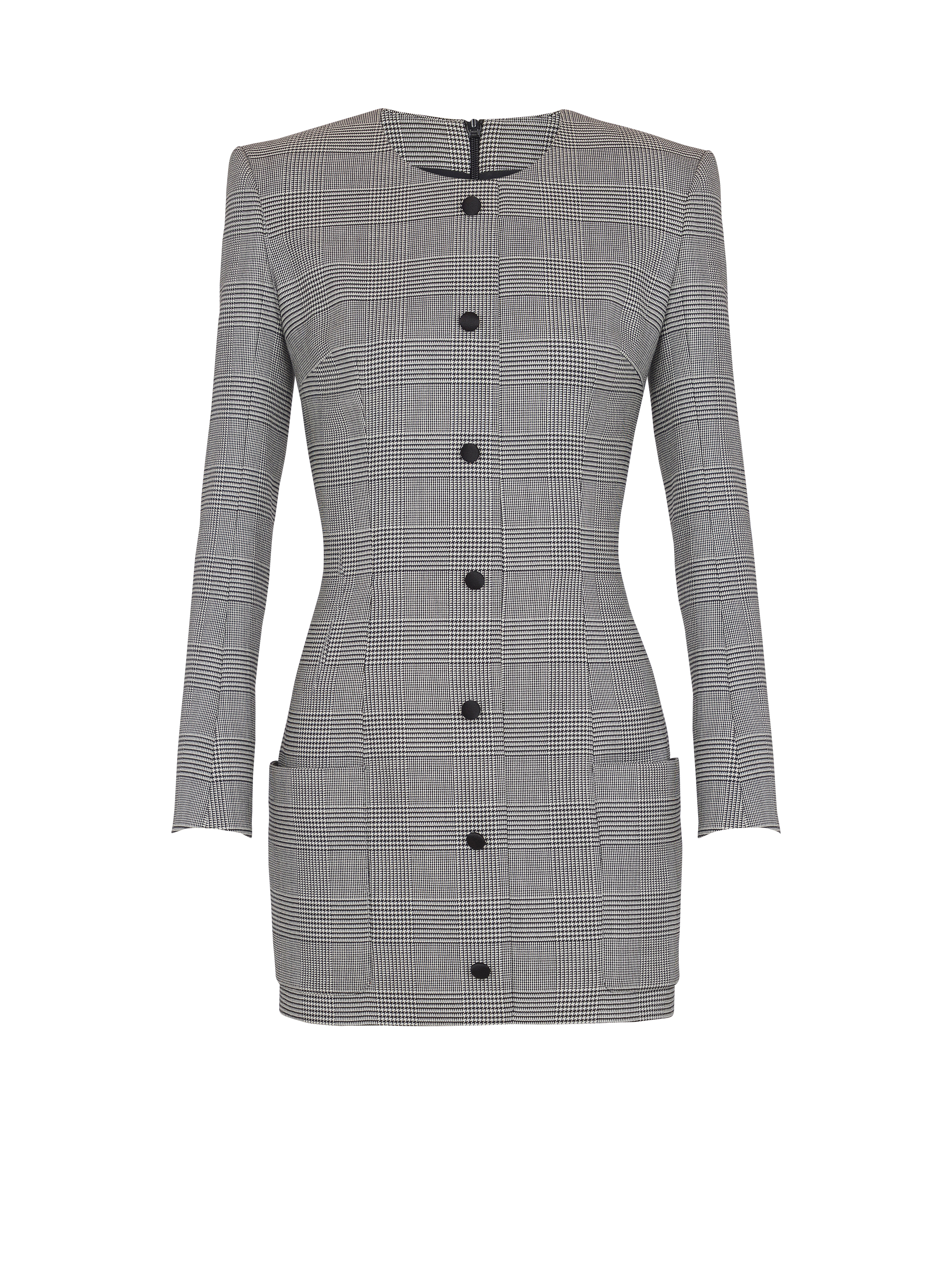 Short dress in Prince of Wales jacquard