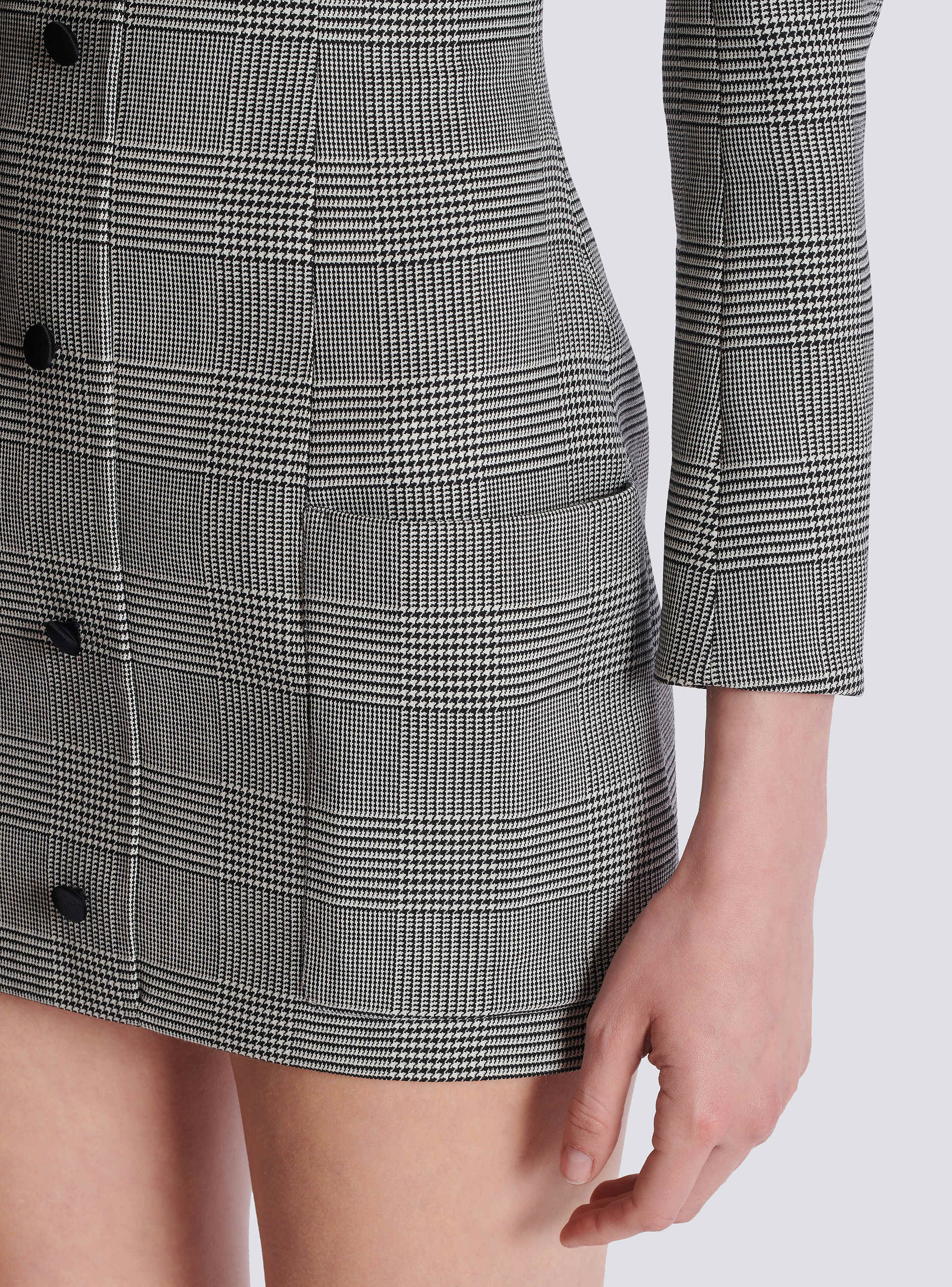 Short dress in Prince of Wales jacquard