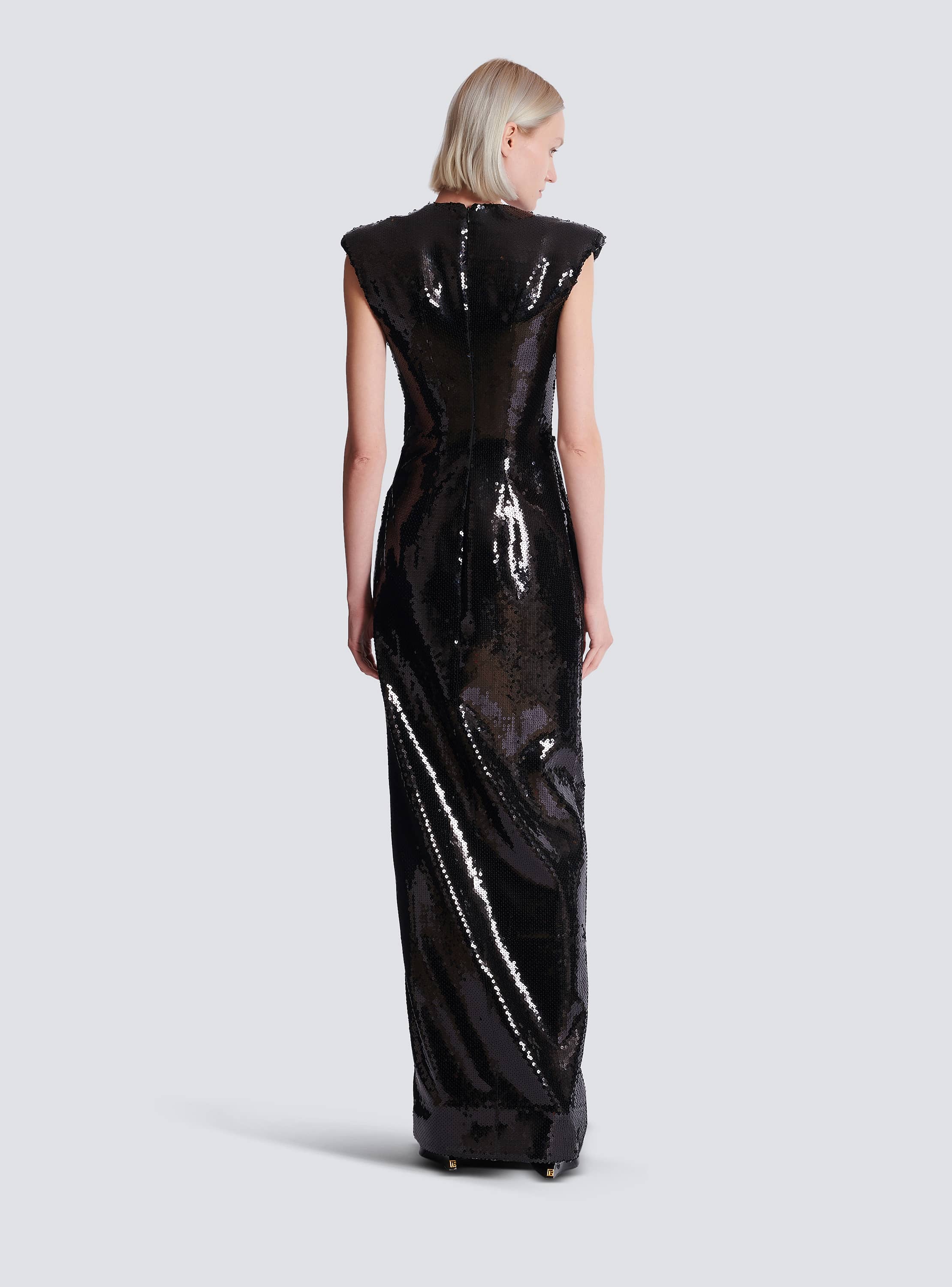 black sequin dress long Velvi - Eclipse Gown - - V-neck Ava Presley Style Ever-Pretty Glitter V-Neck Formal Dress
