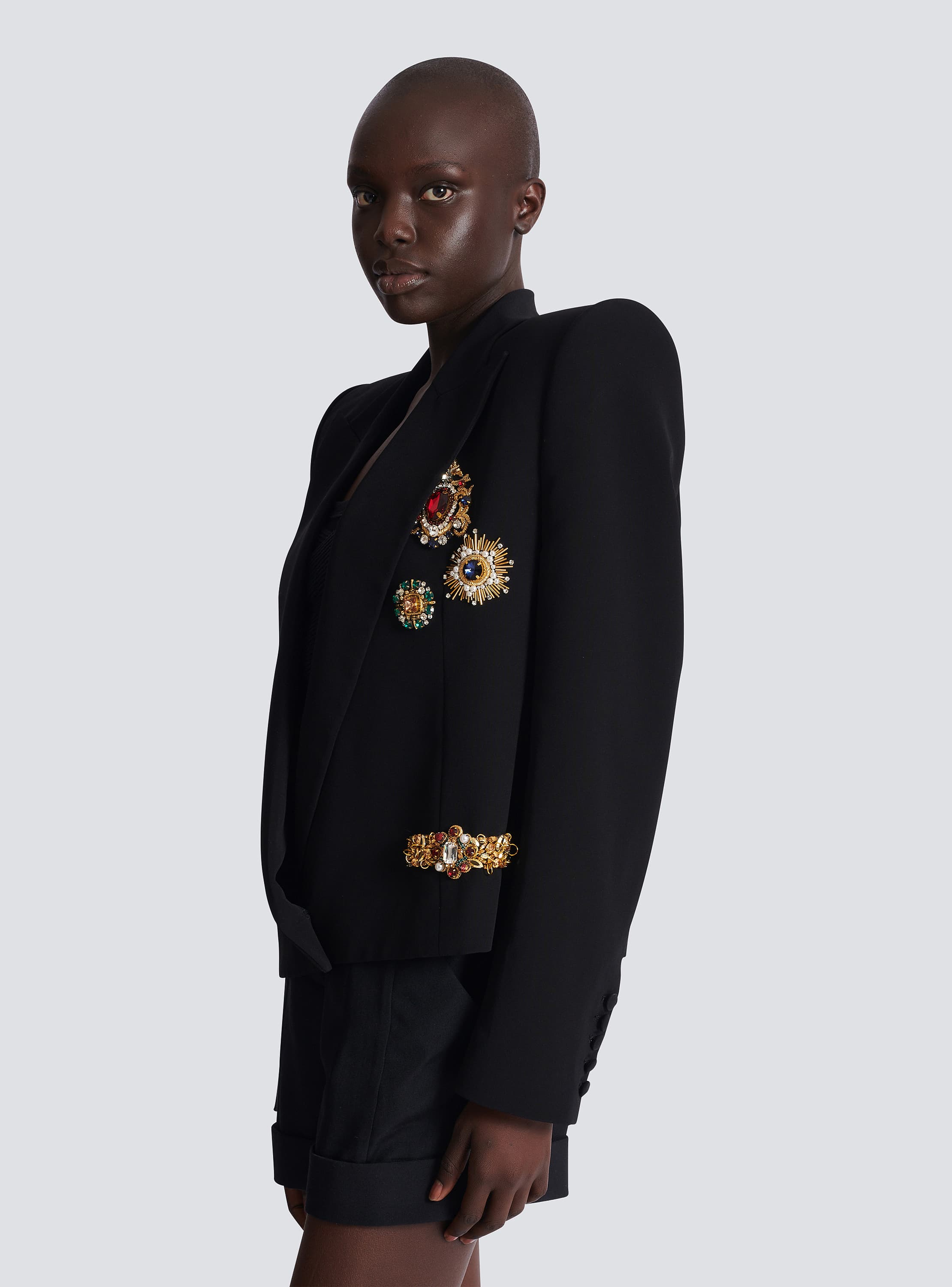 Cropped embroidered jacket