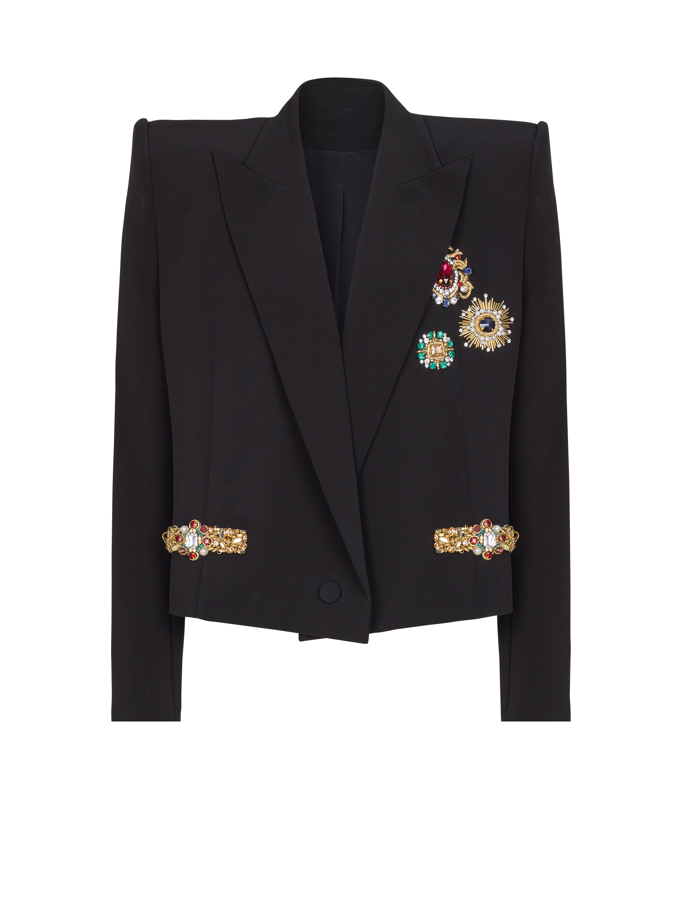 Cropped embroidered jacket