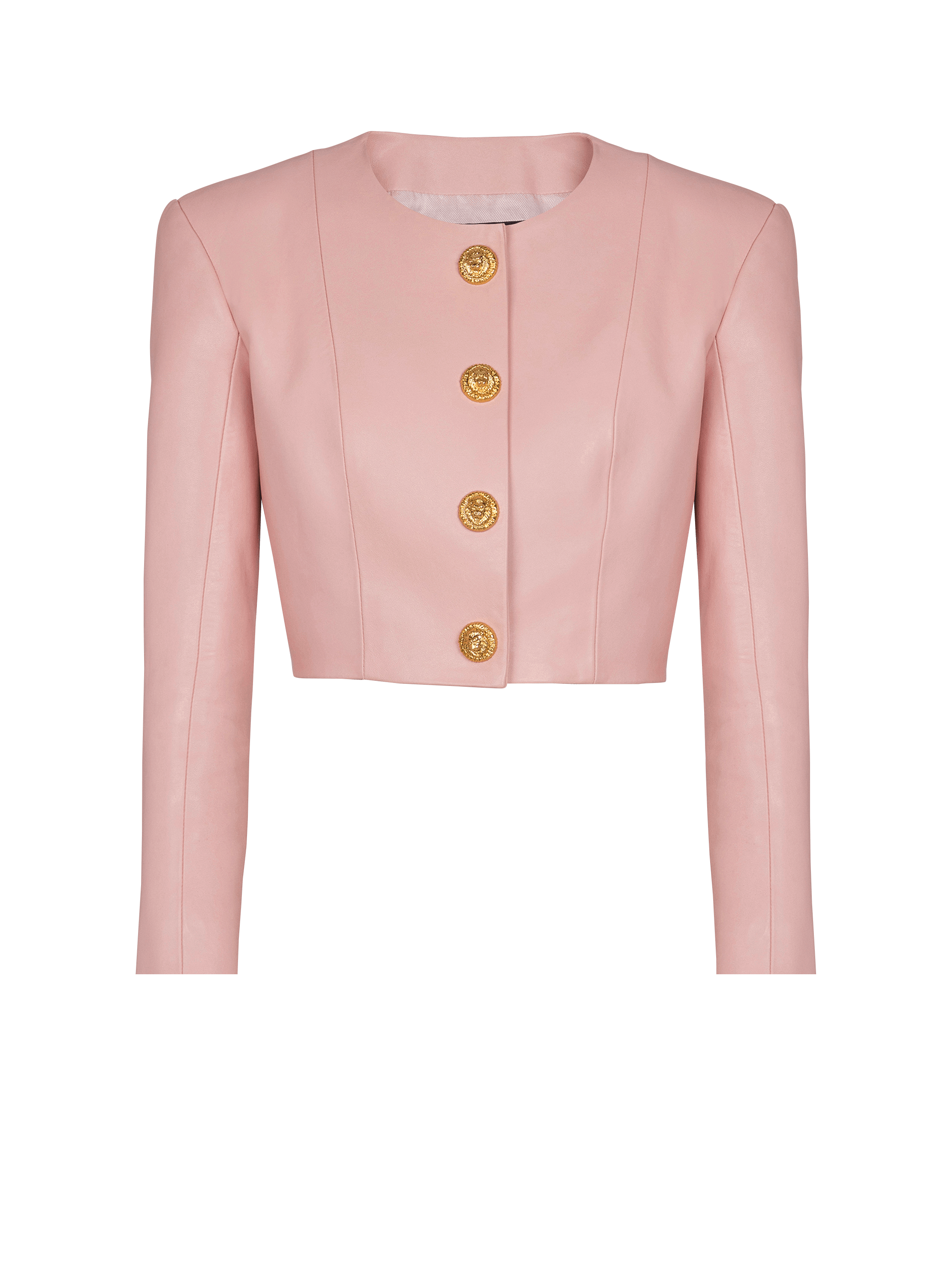 Cropped lambskin jacket