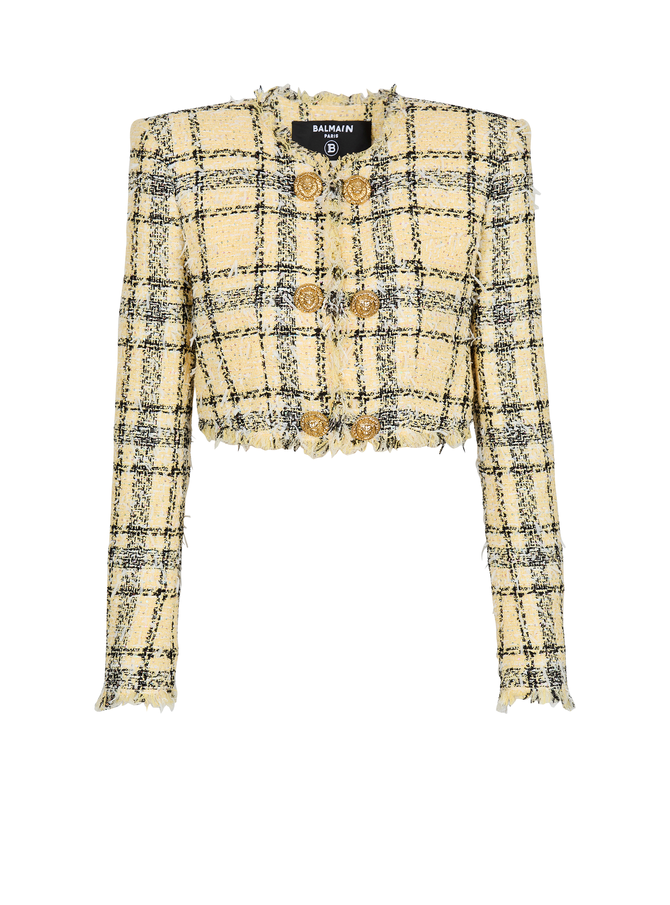 Cropped jacket in glitter tweed