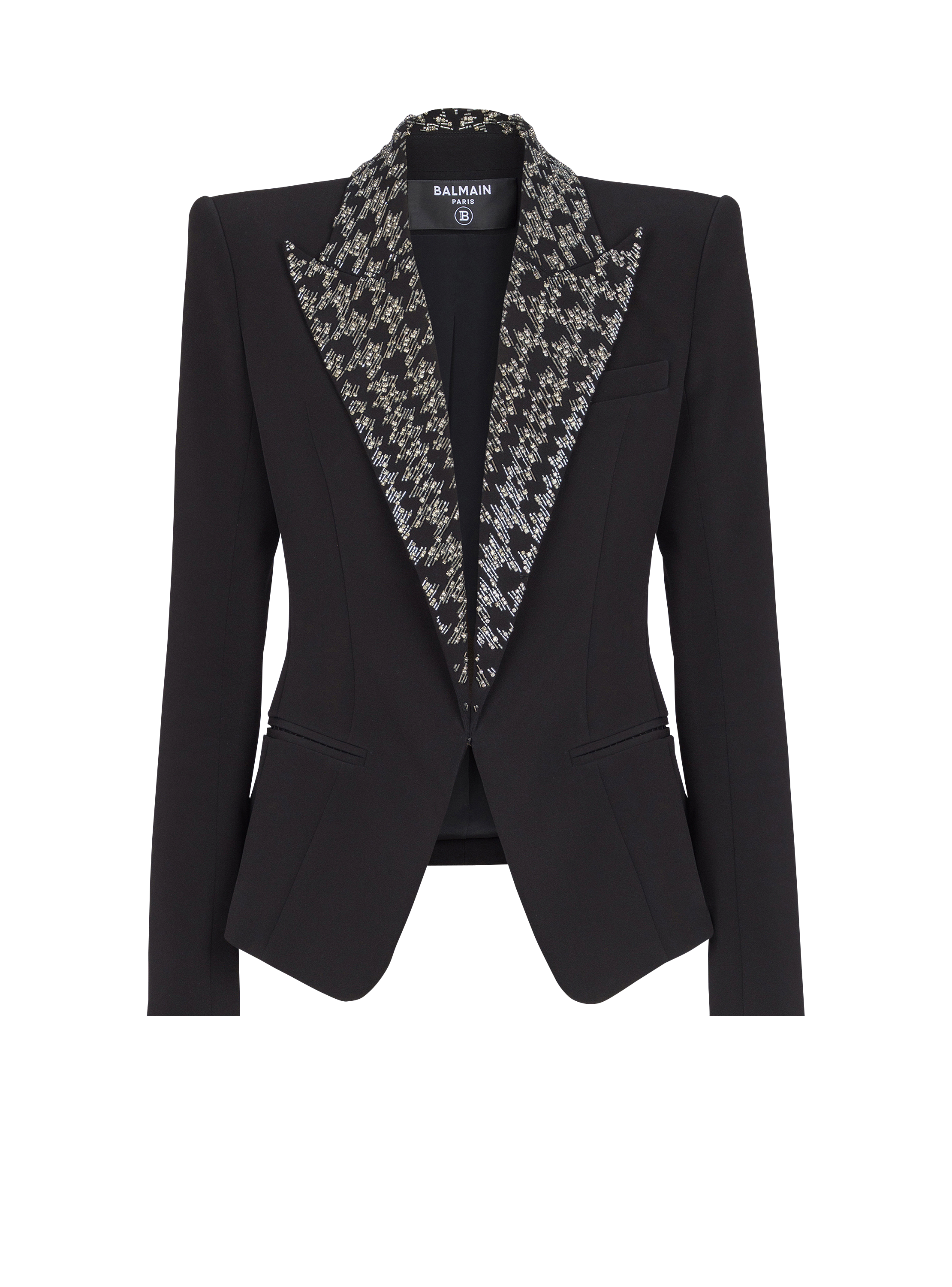 Embroidered 6-button jacket