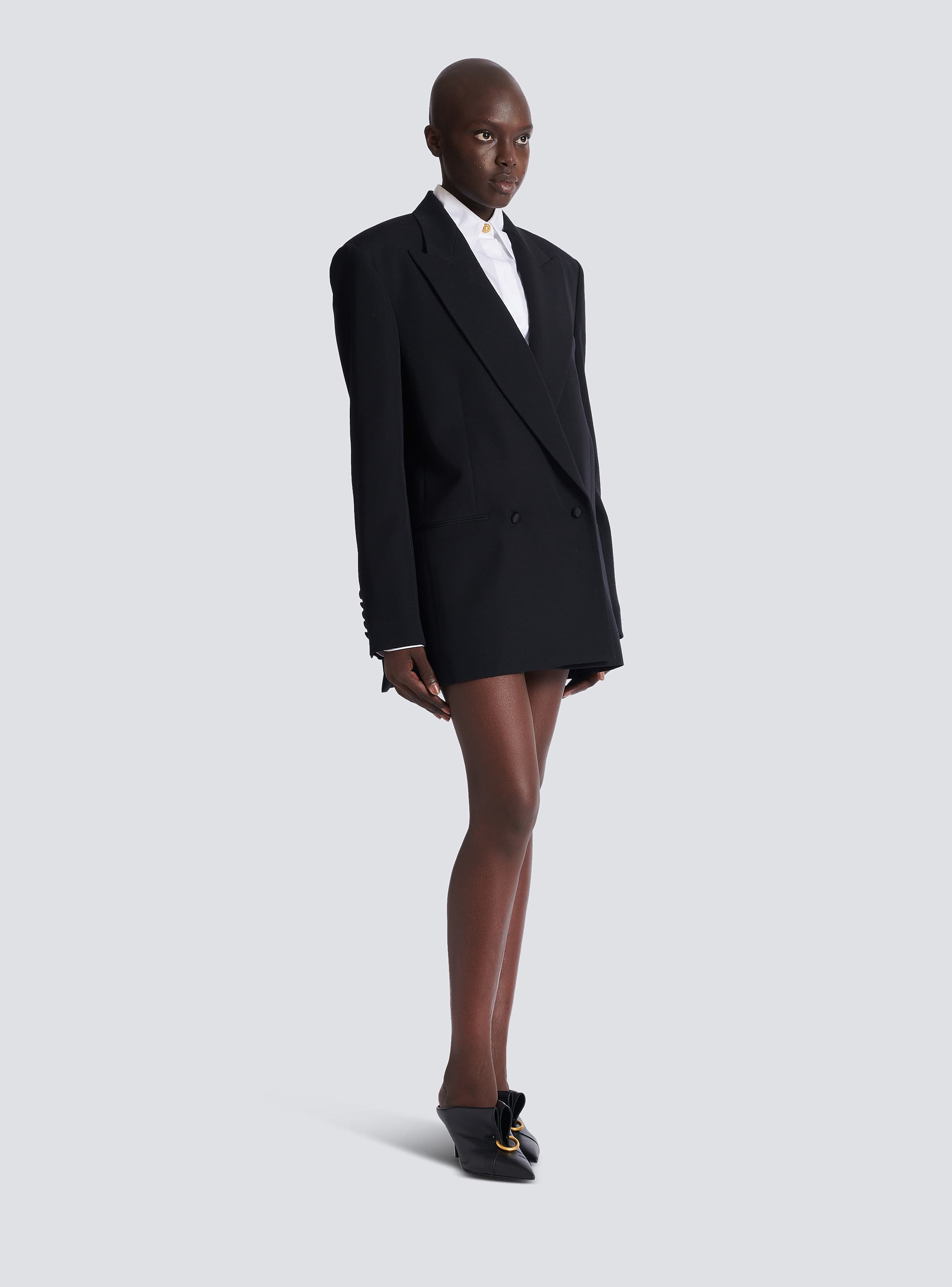 Oversized grain de poudre jacket