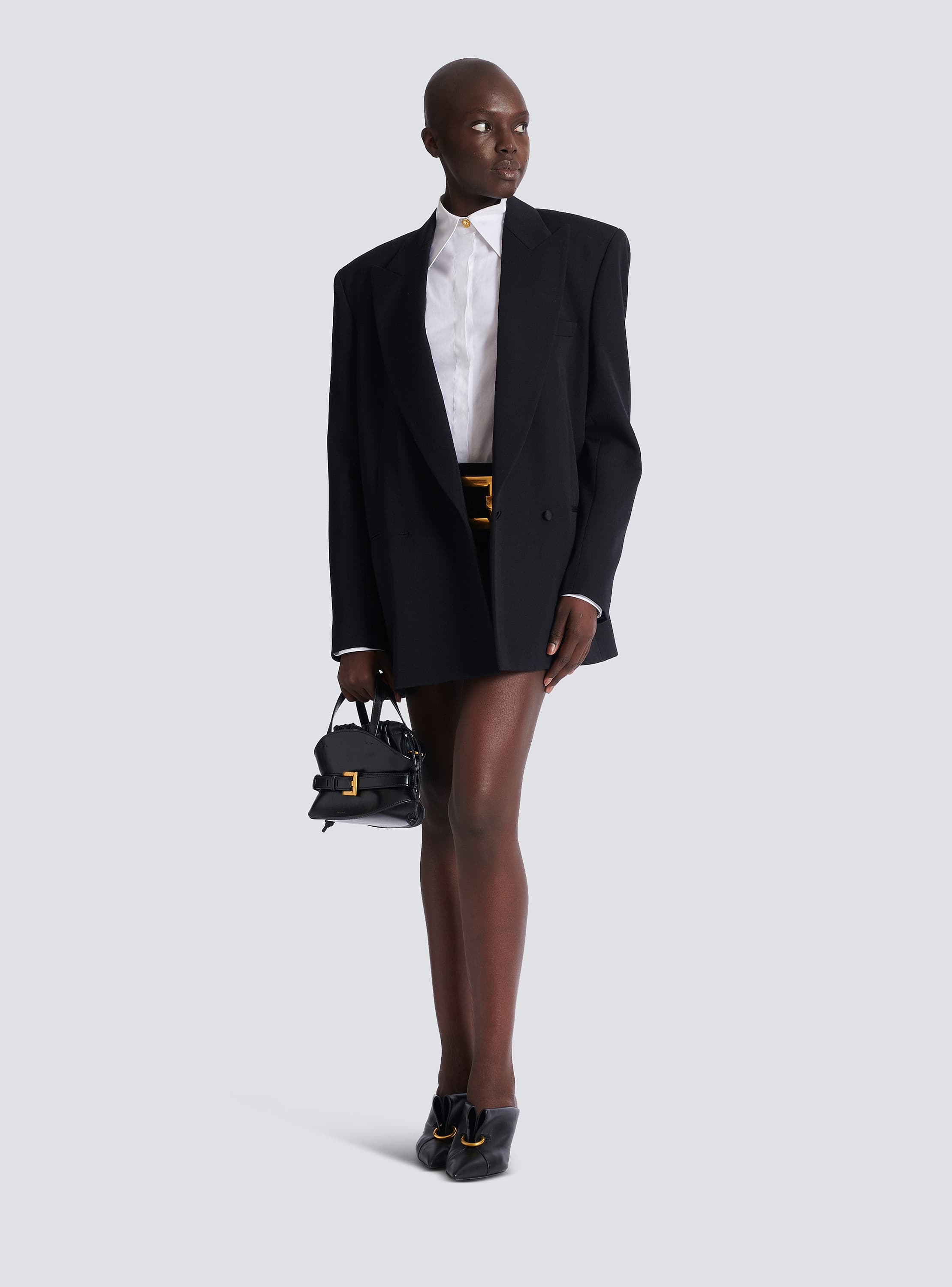 Oversized grain de poudre jacket