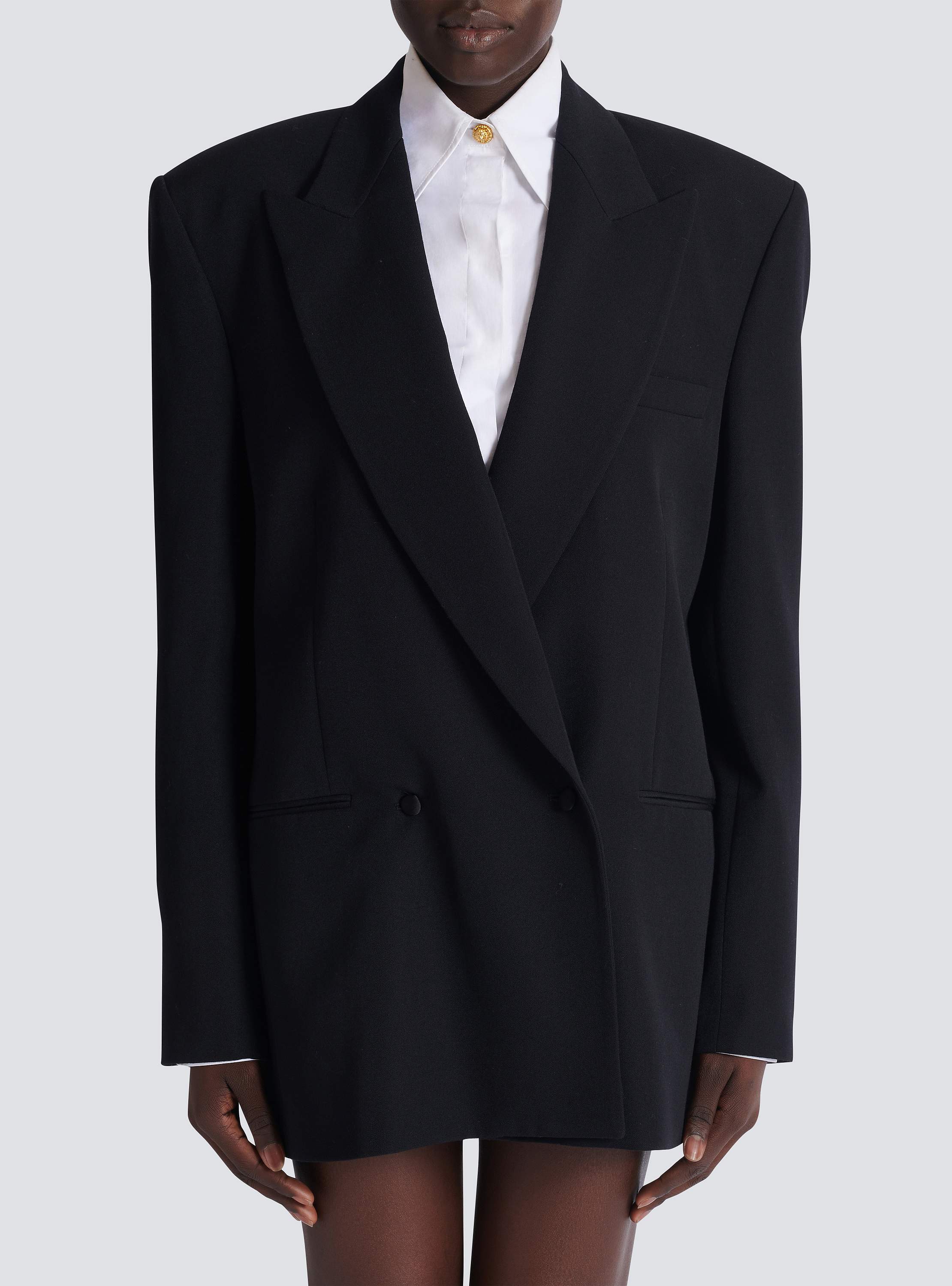 Oversized grain de poudre jacket