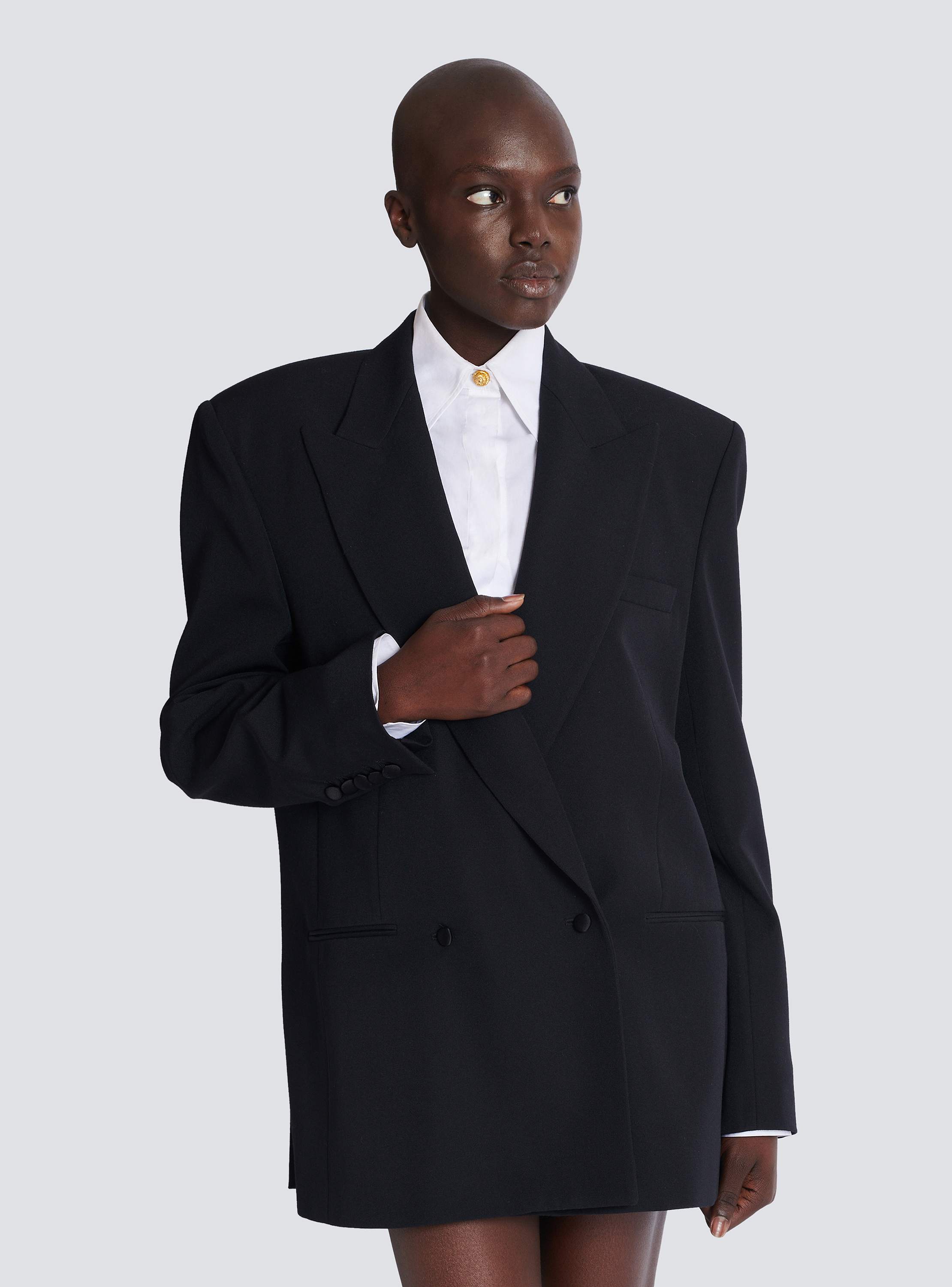 Oversized grain de poudre jacket