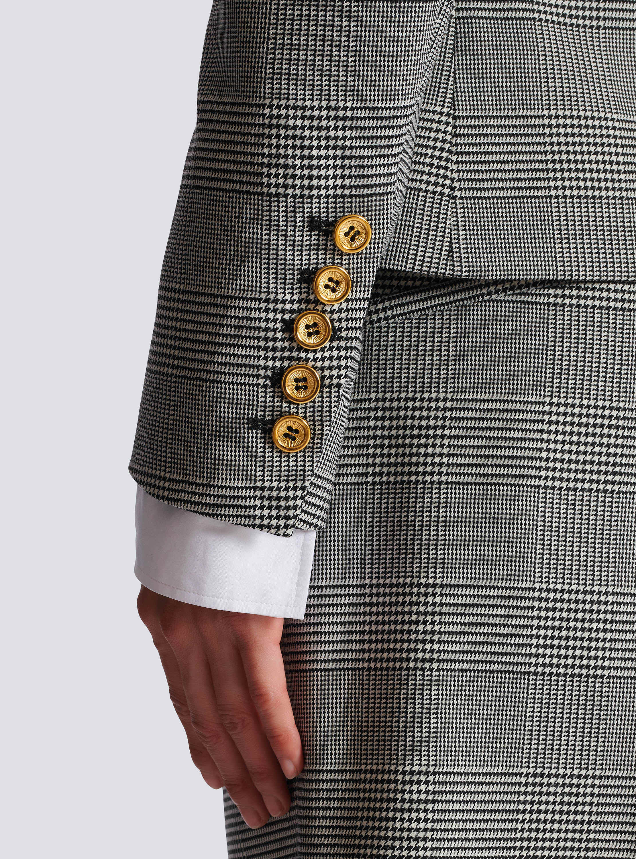 6-button jacket in Prince of Wales jacquard