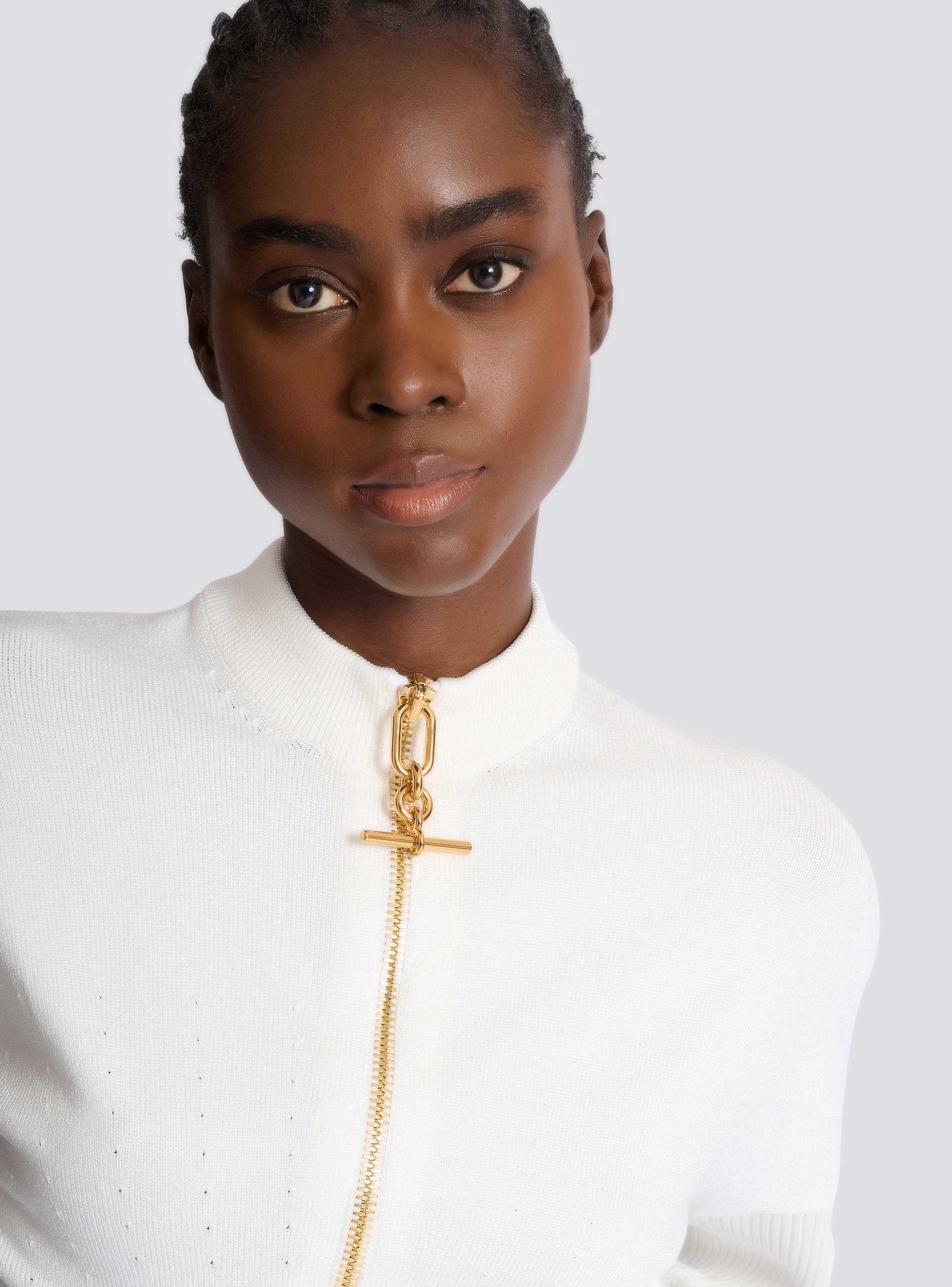 Zipped knit cardigan