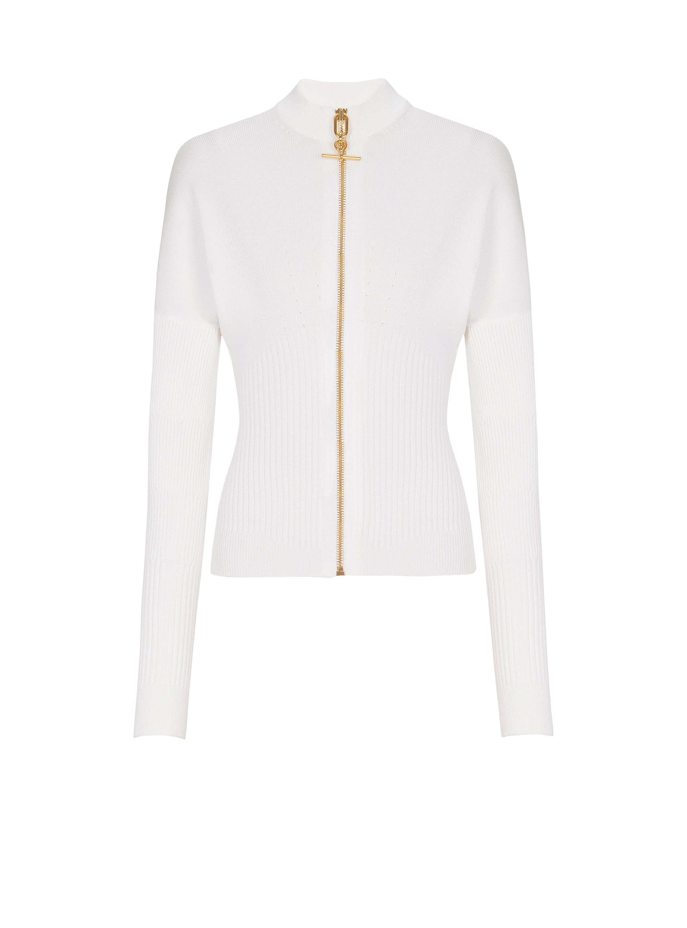 Zipped knit cardigan