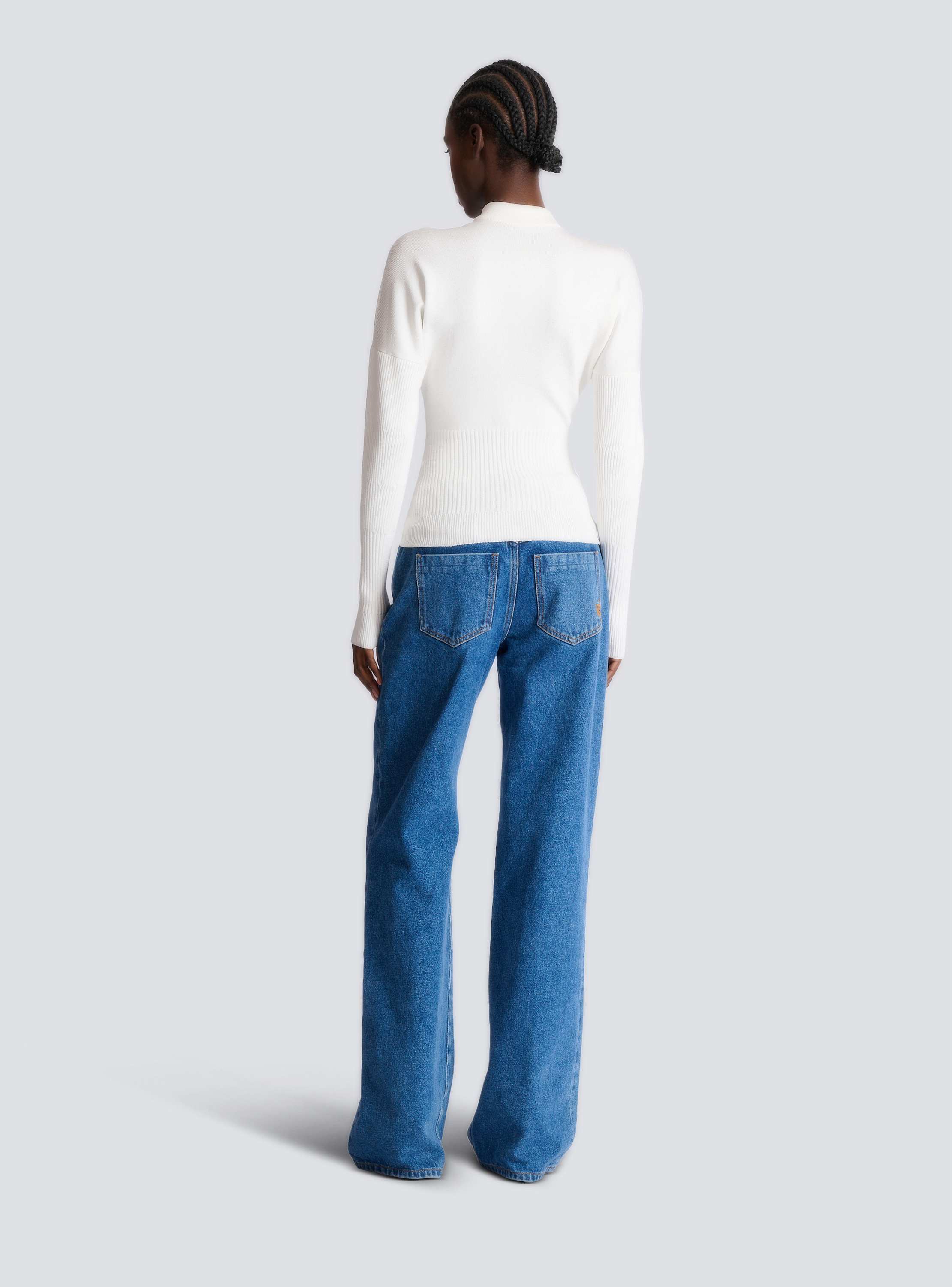 Zipped knit cardigan