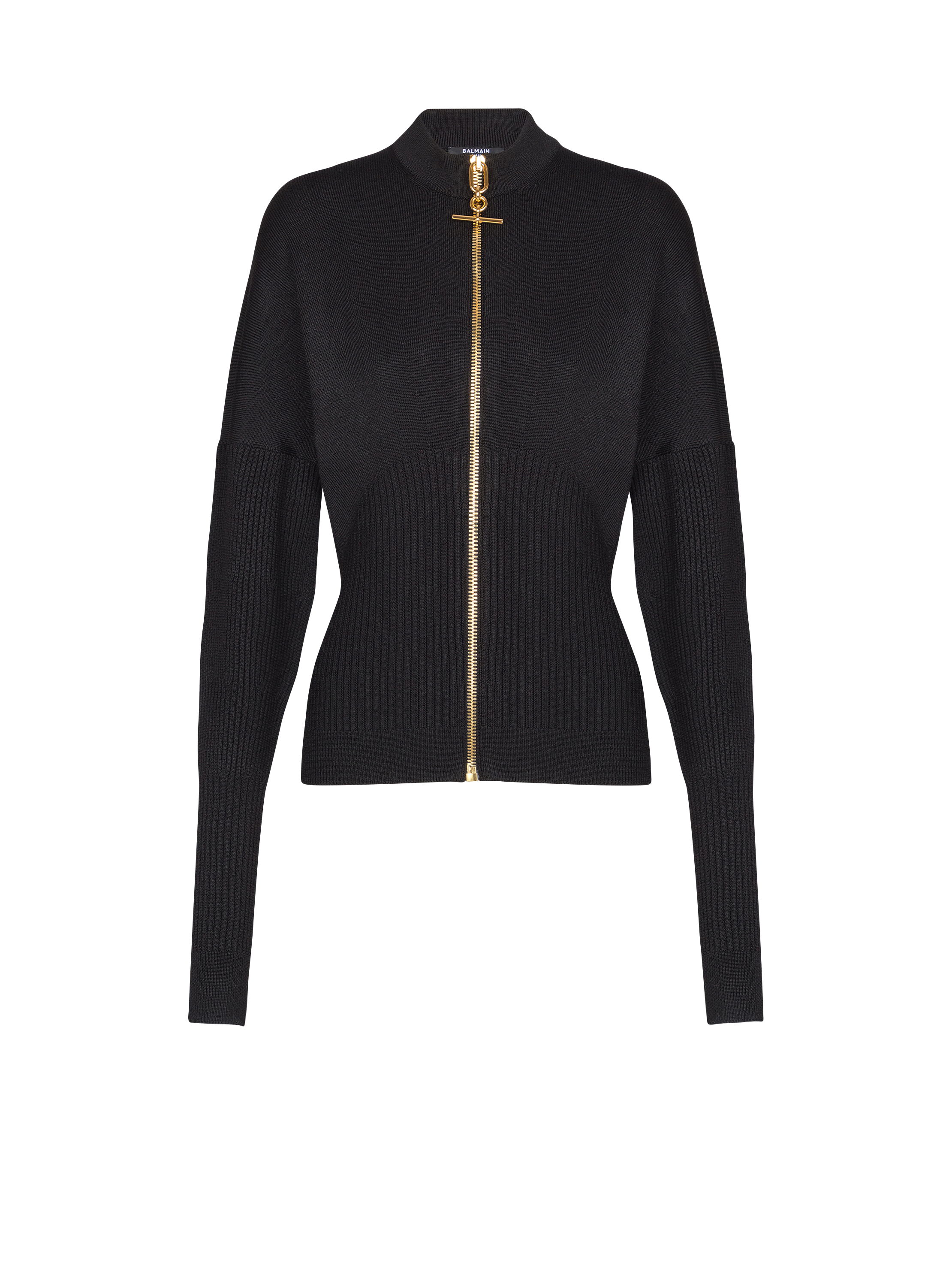 Zipped knit cardigan