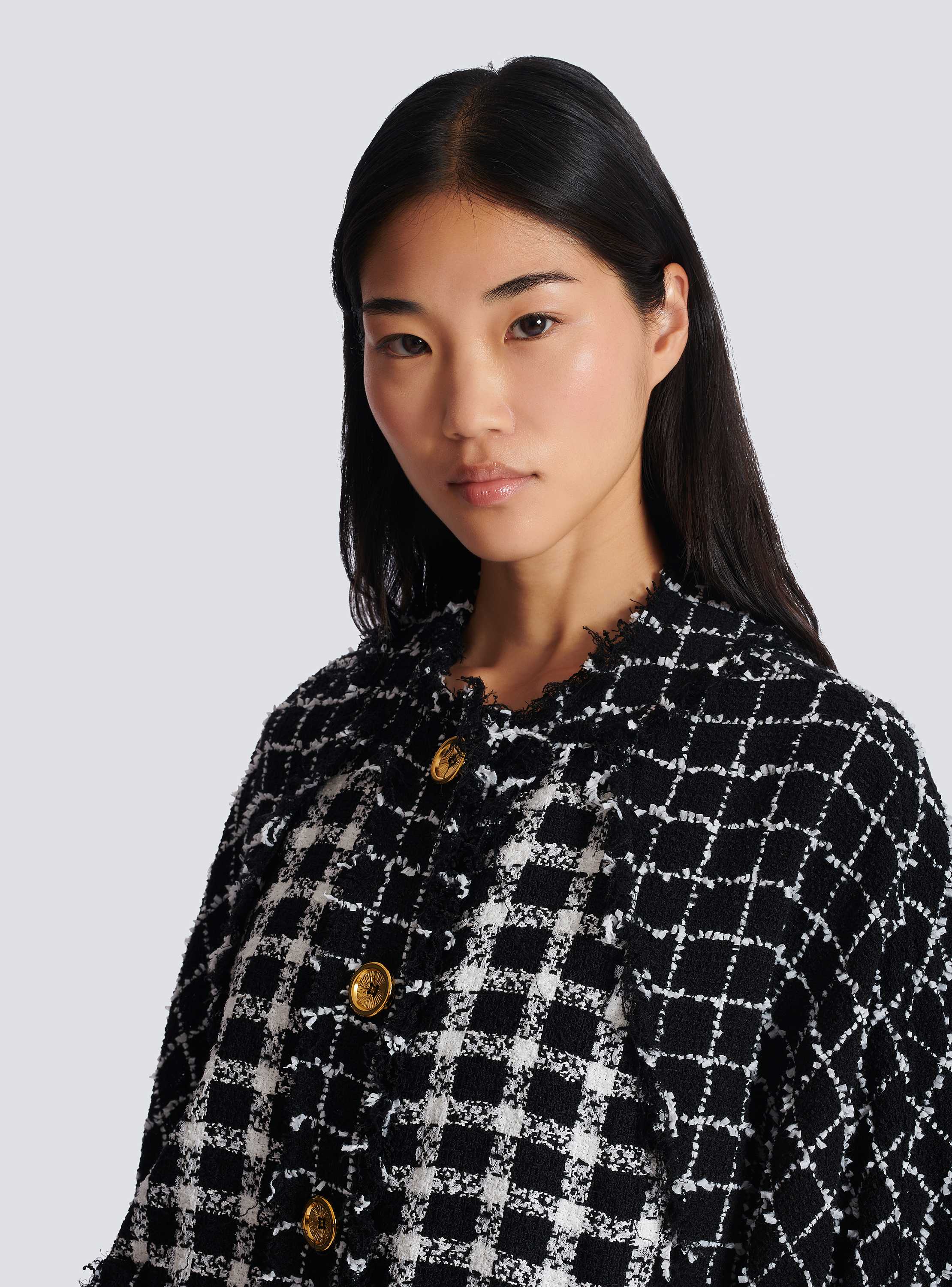 Oversized bomber jacket in mixed tweed