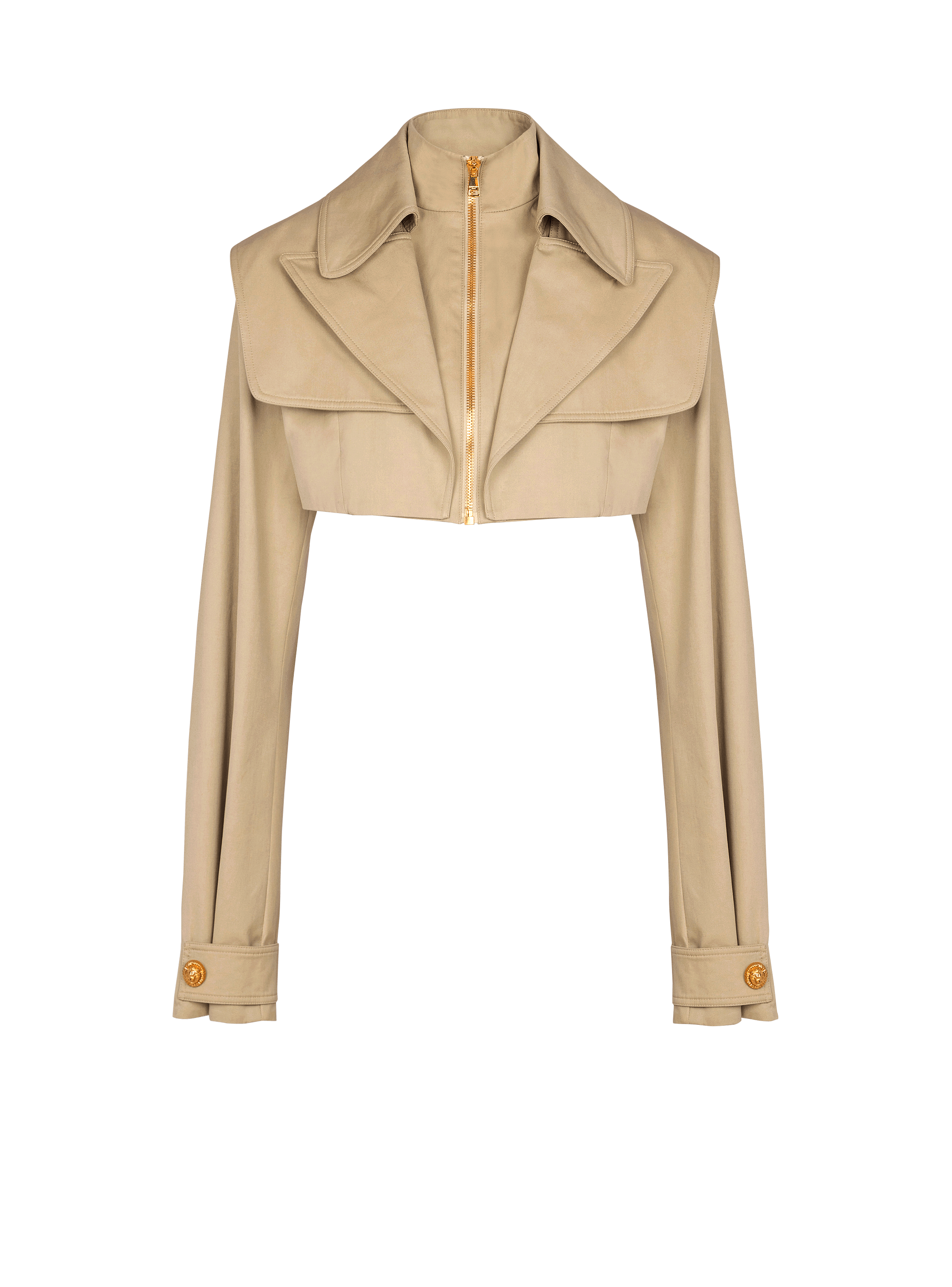 Cropped gabardine jacket