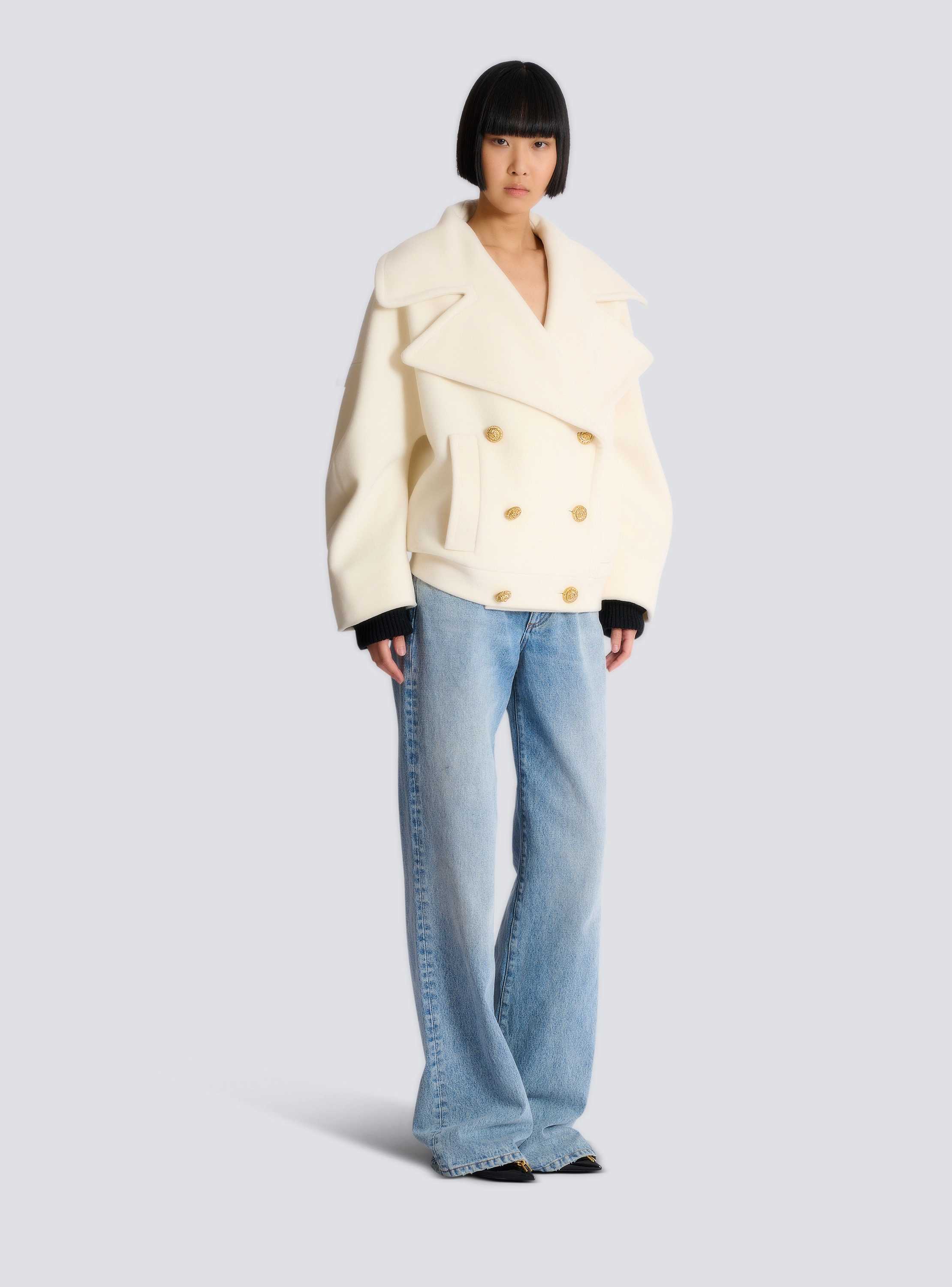 Wool 4-buttons pea coat