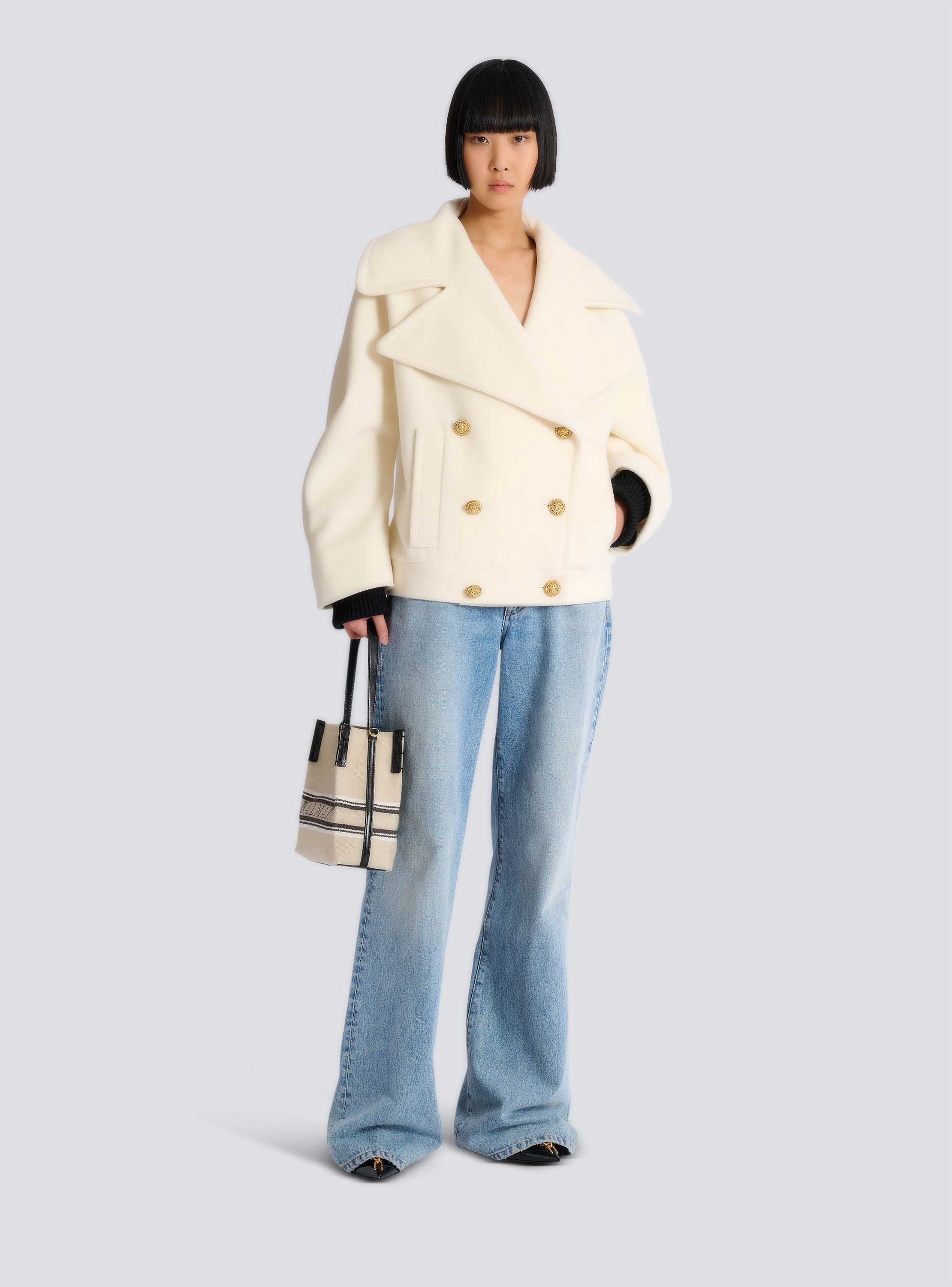 Wool 4-buttons pea coat