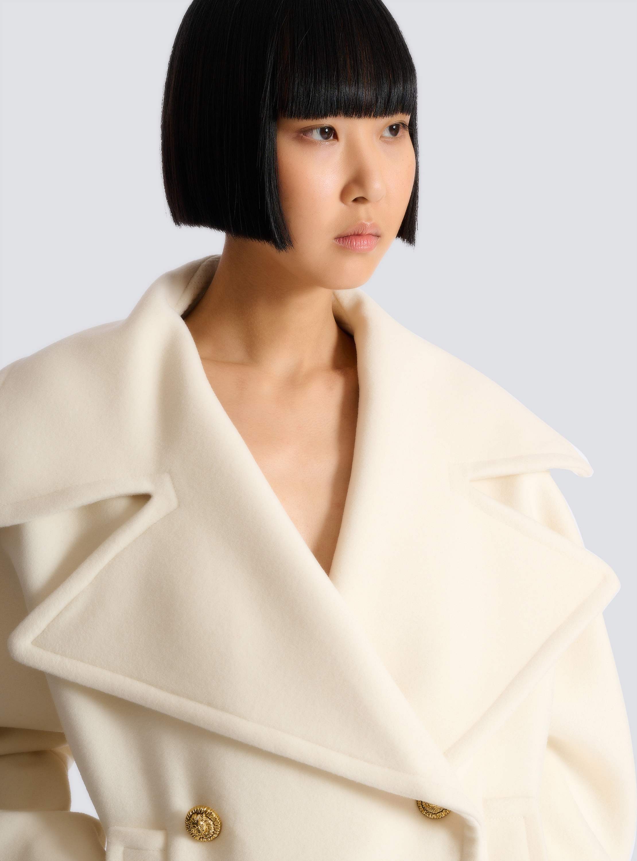 Wool 4-buttons pea coat