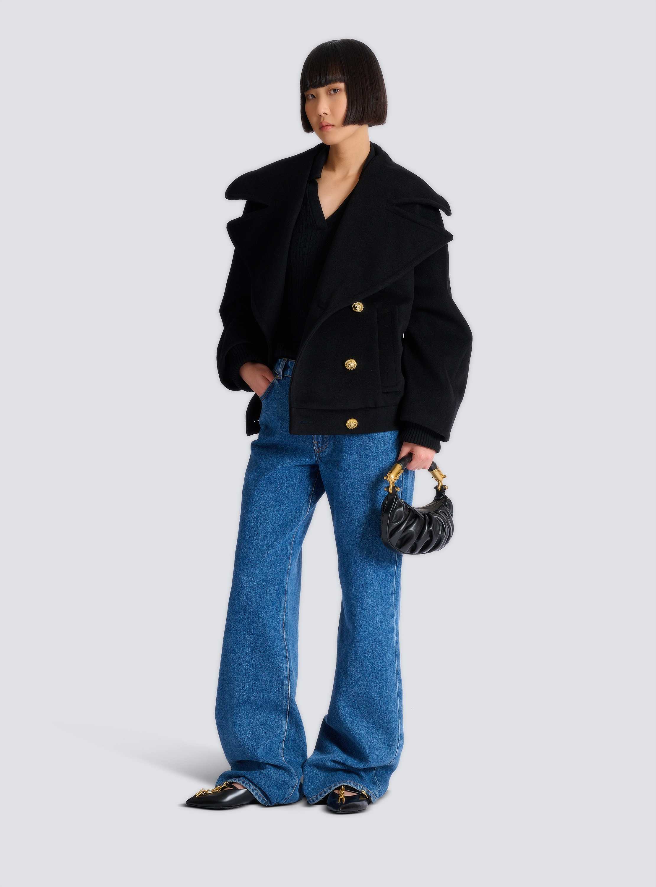 Wool 4-buttons pea coat