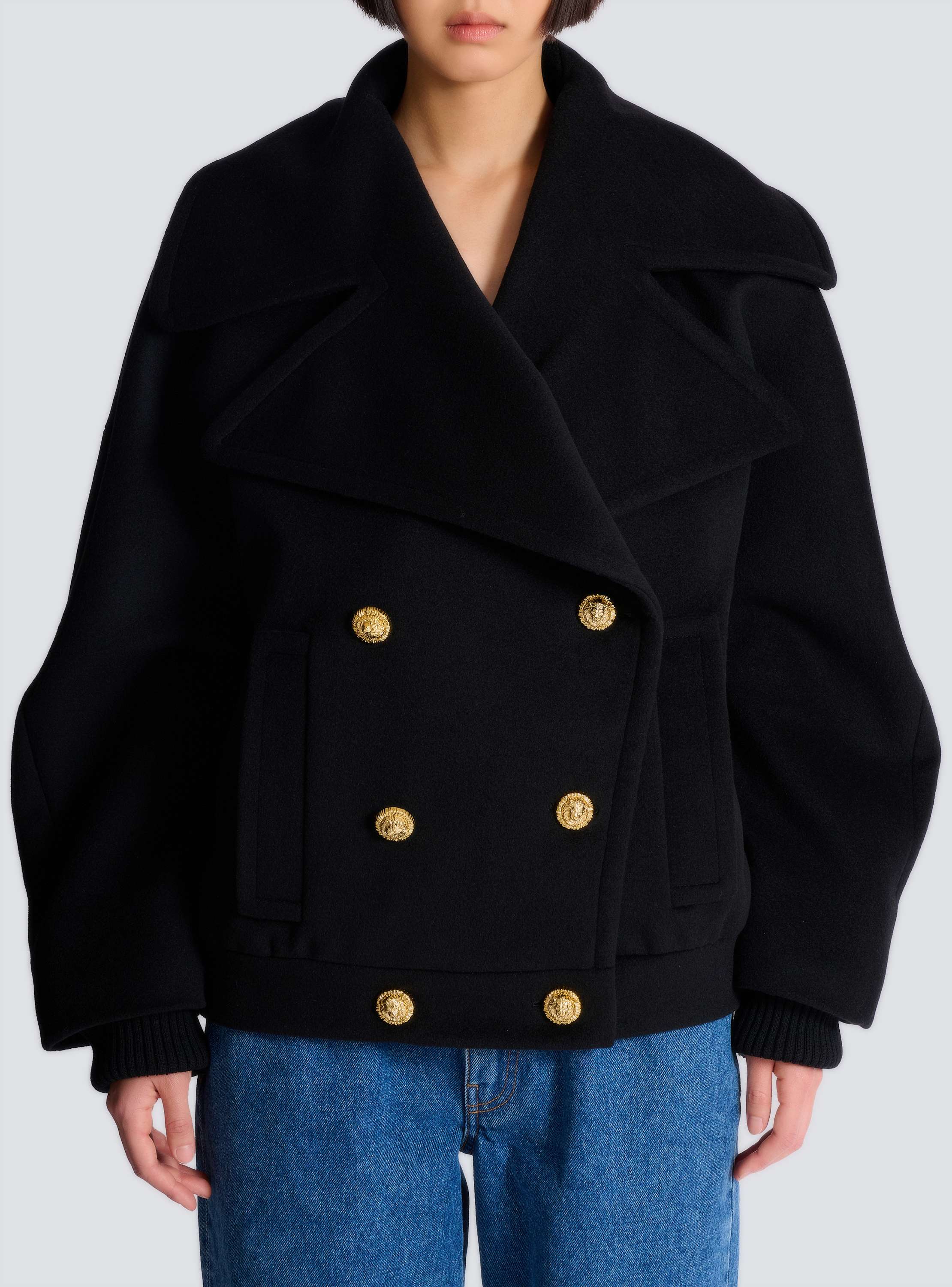 Wool 4-buttons pea coat