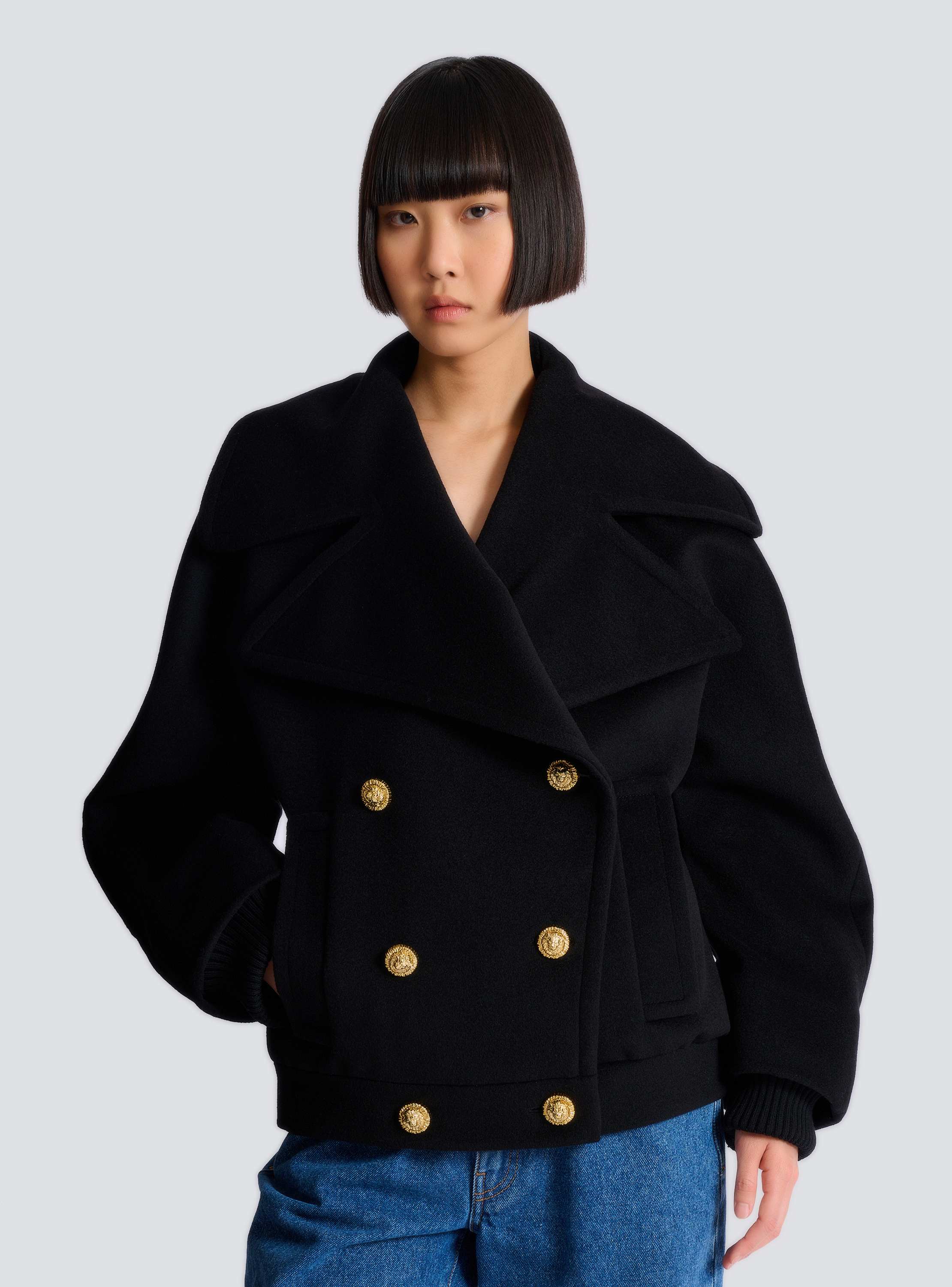 Wool 4-buttons pea coat