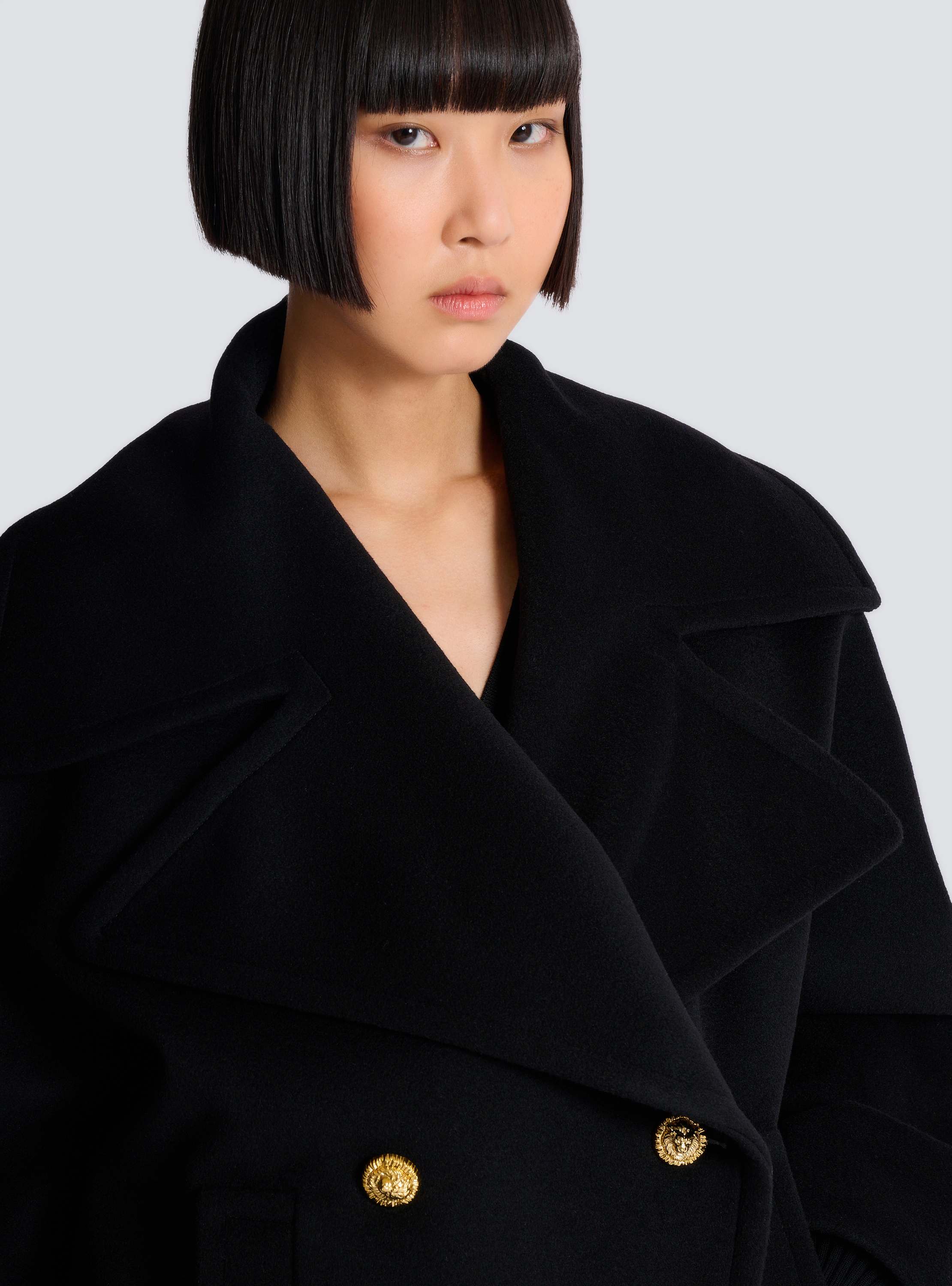 Wool 4-buttons pea coat