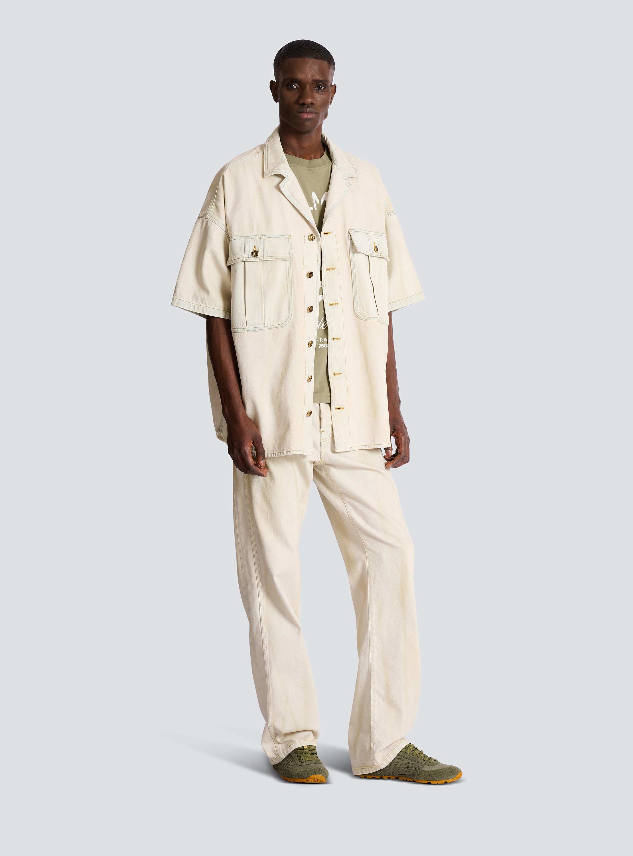 Faded denim overshirt