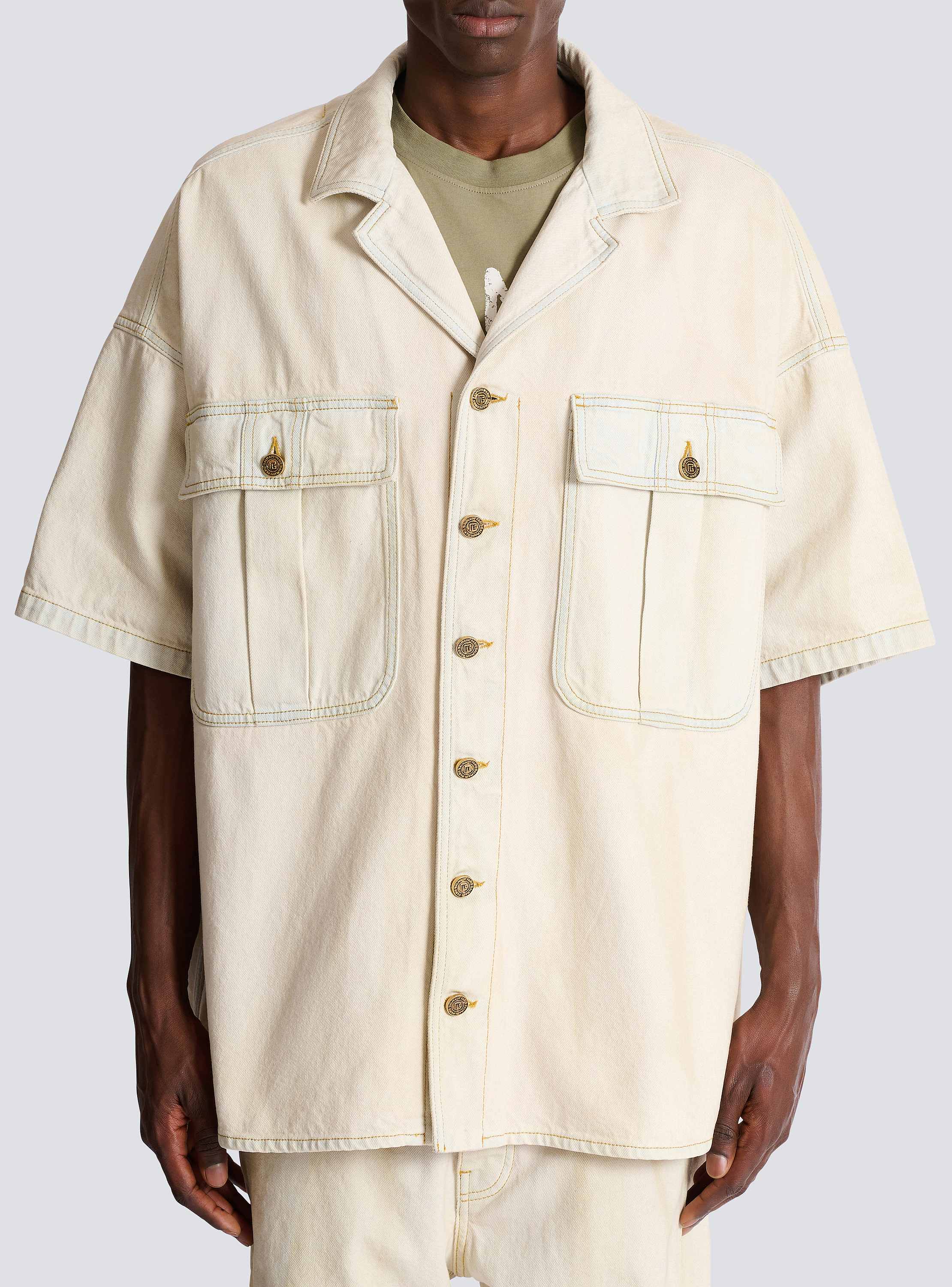 Faded denim overshirt