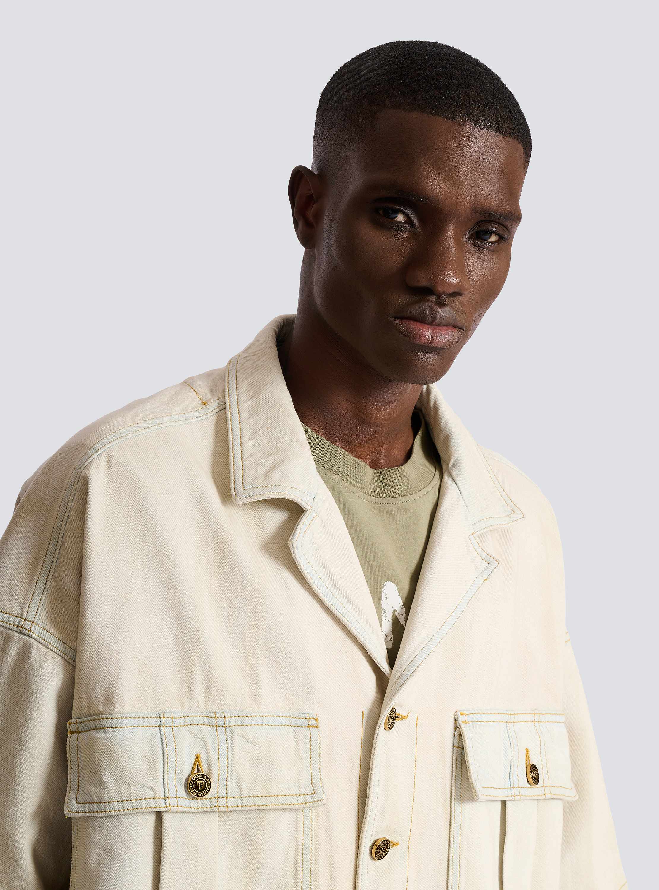 Faded denim overshirt