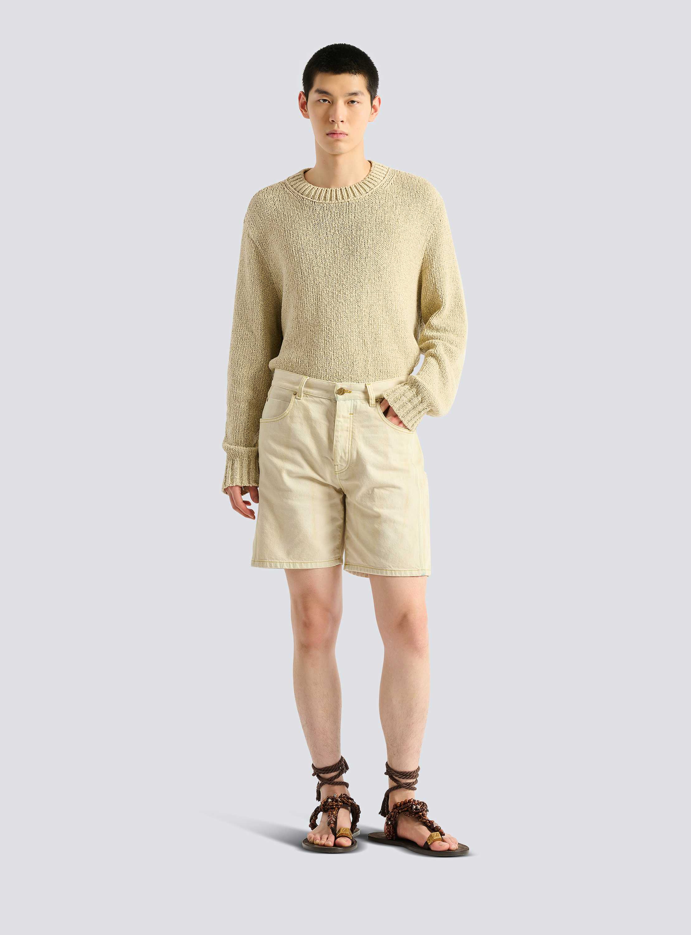 Faded denim Bermuda shorts