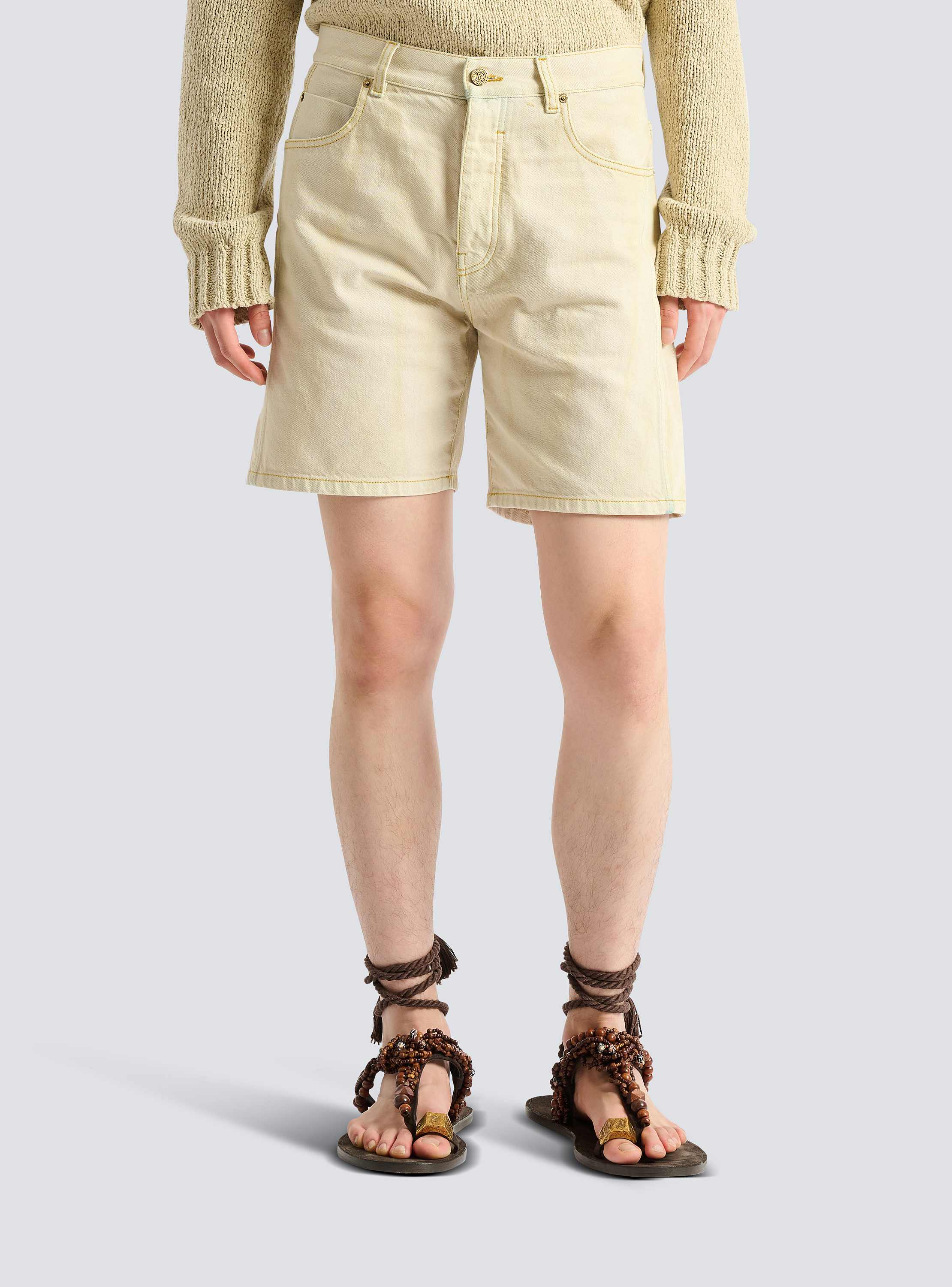 Faded denim Bermuda shorts