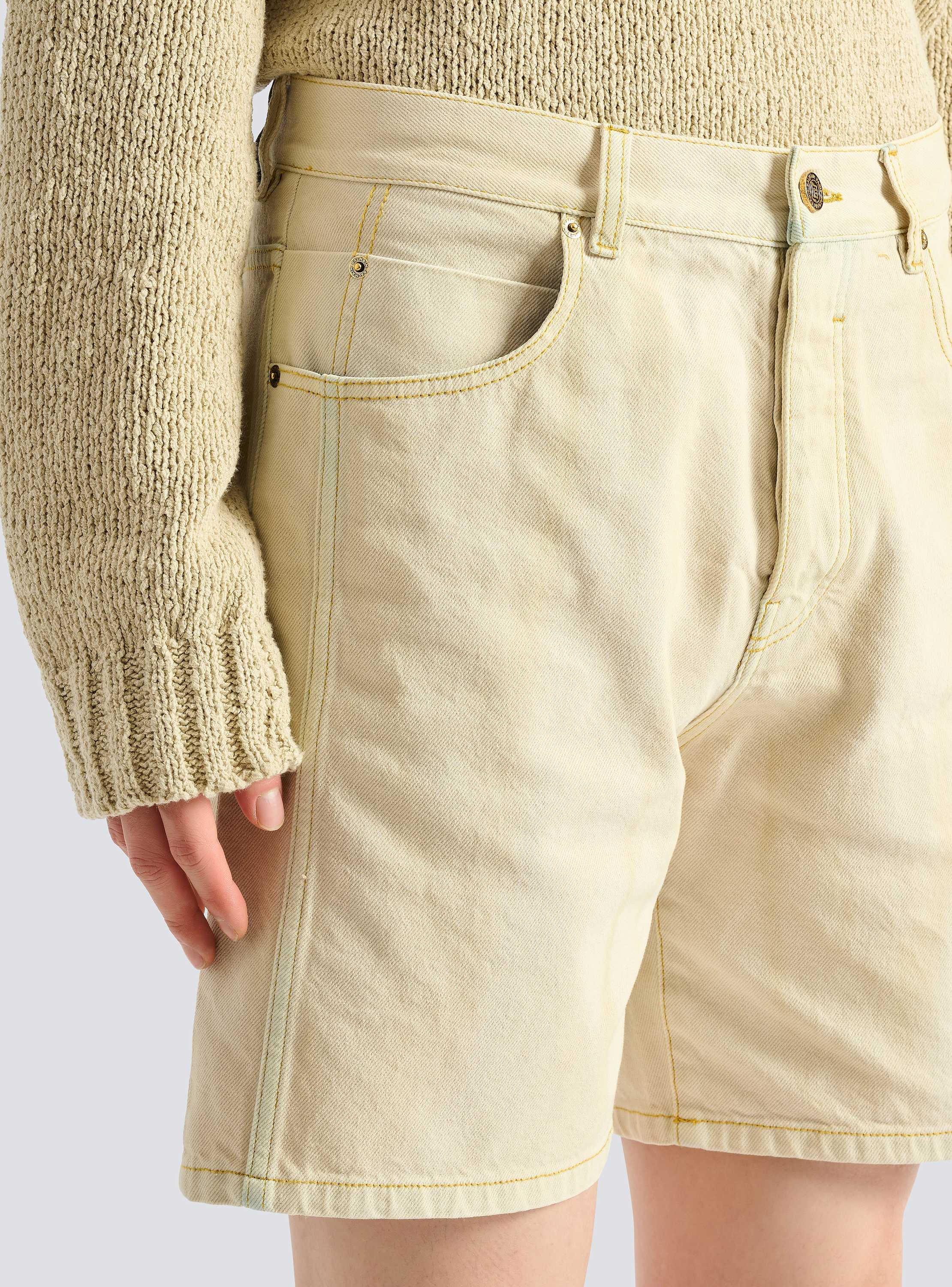 Faded denim Bermuda shorts