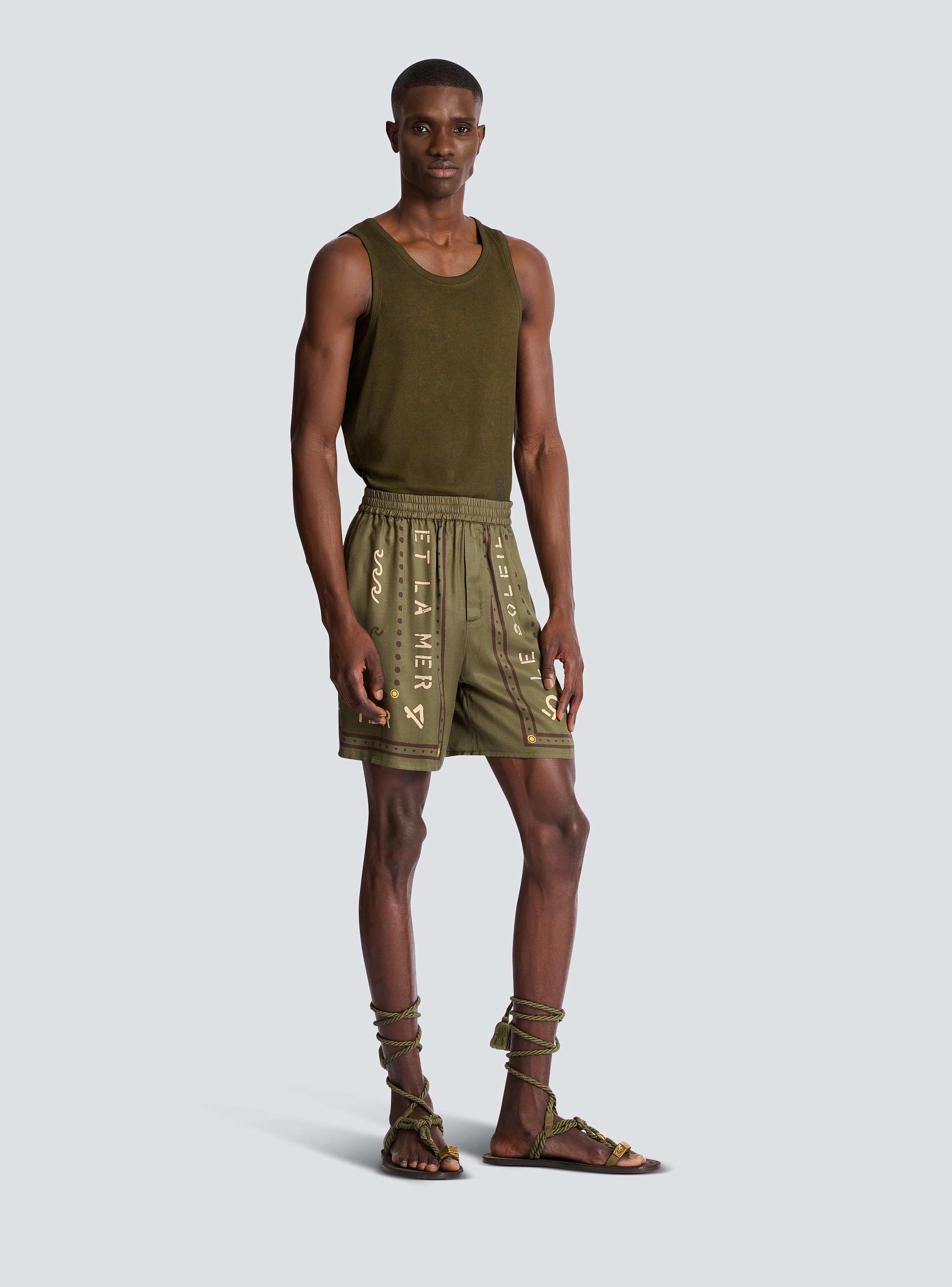 Bermuda shorts with Balmain Club print