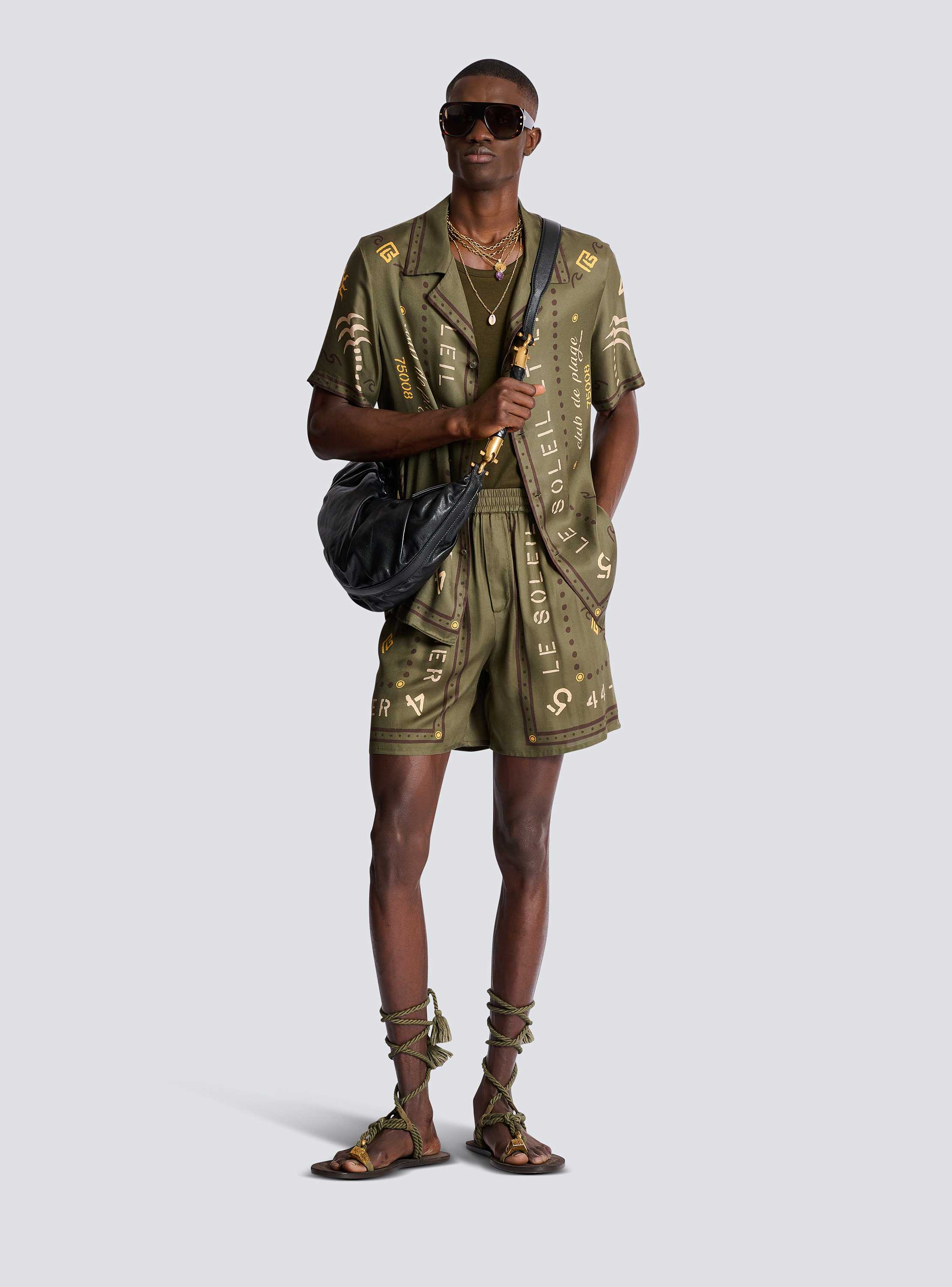 Bermuda shorts with Balmain Club print