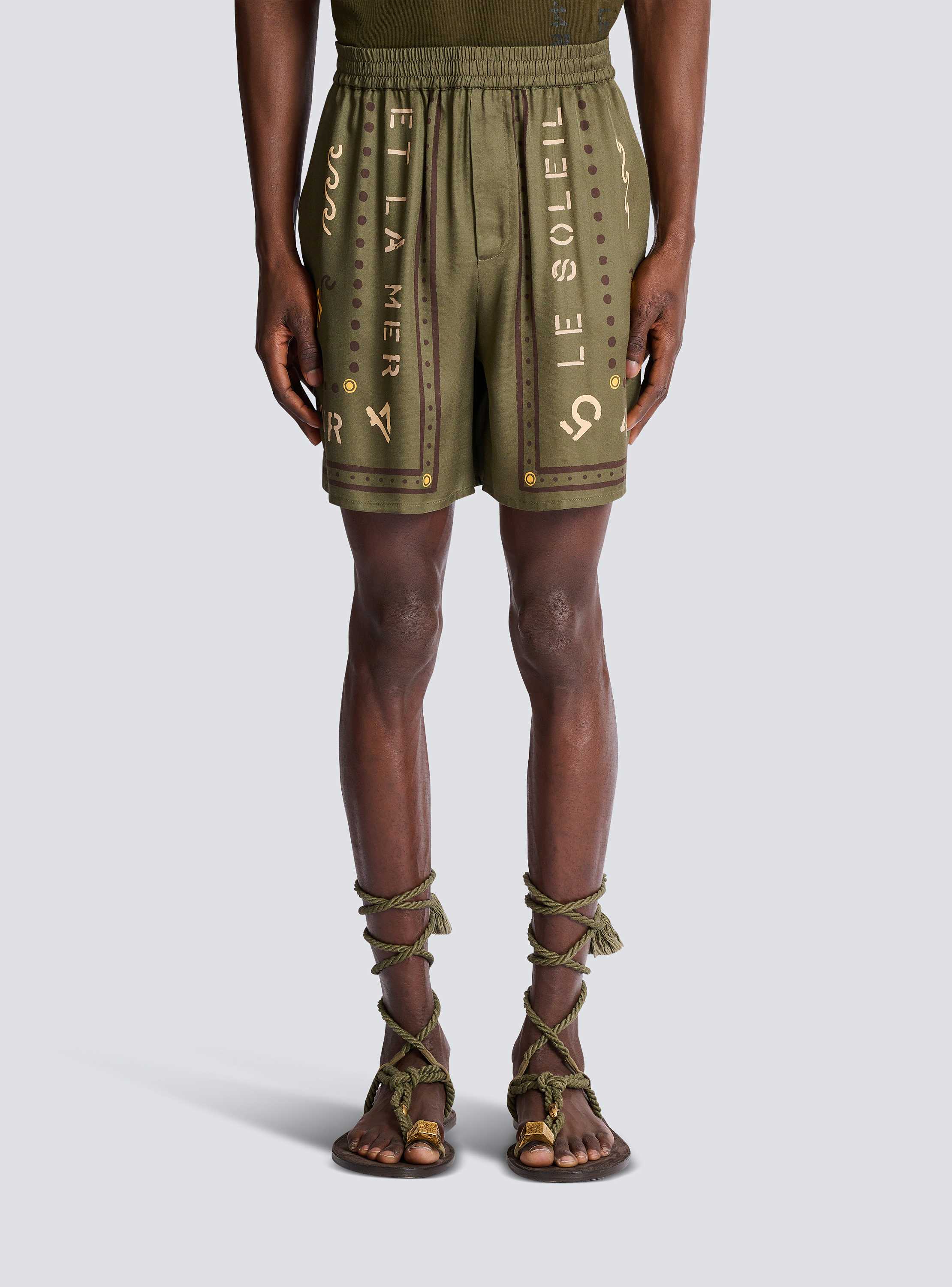 Bermuda shorts with Balmain Club print