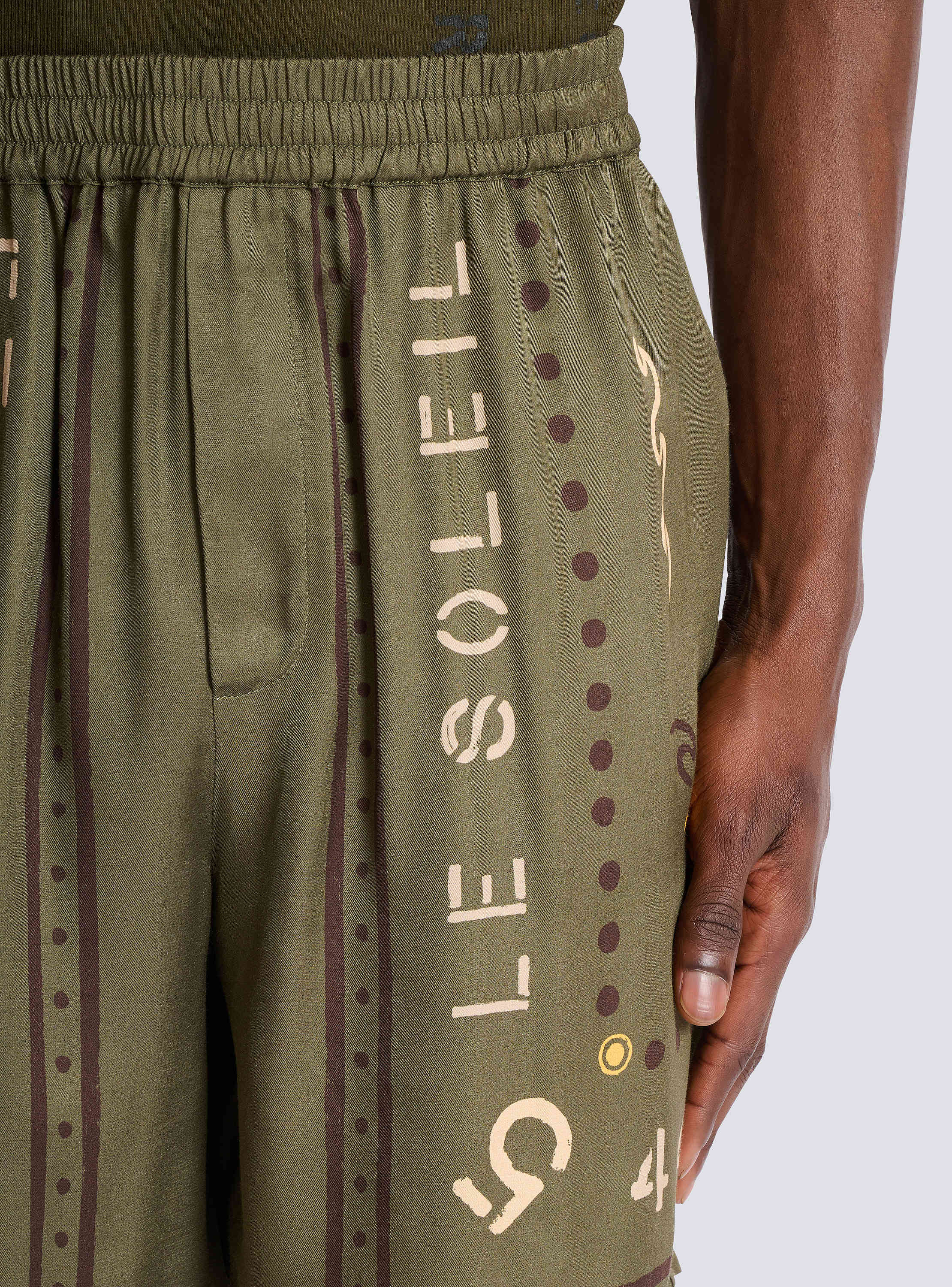 Bermuda shorts with Balmain Club print